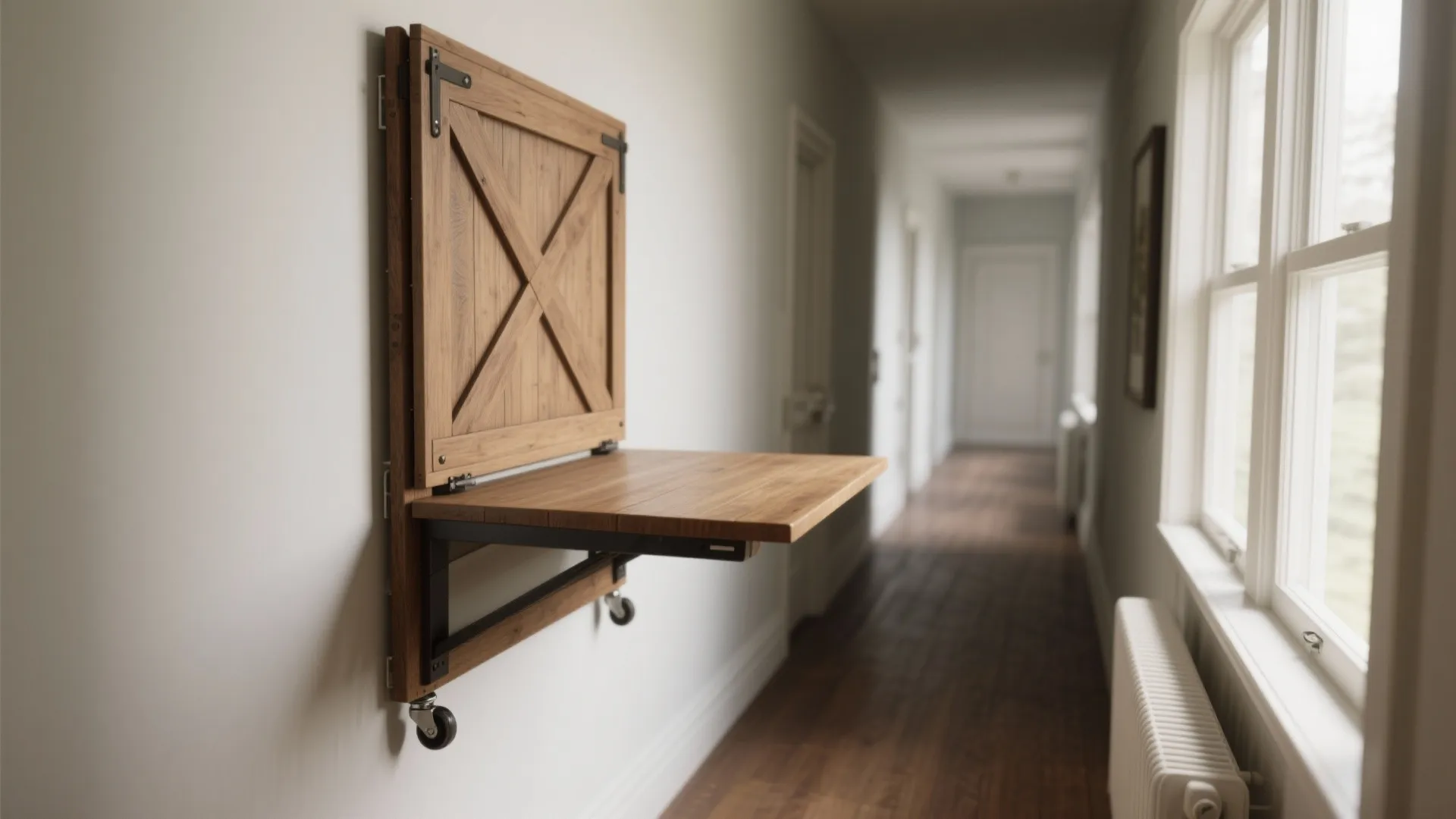 1. Narrow barn-style drop leaf for tight corridors