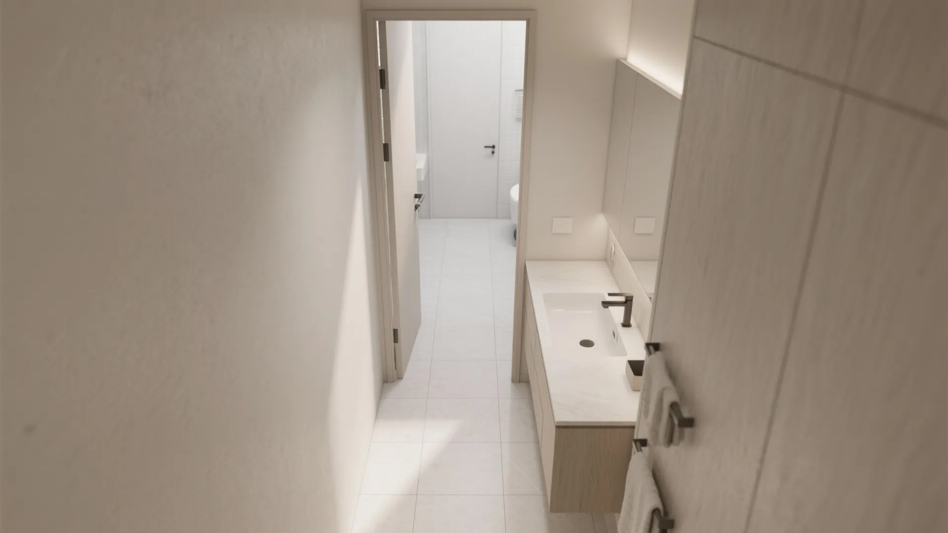 Slim-Depth Vanity (18–20 Inches) for Narrow Bathrooms