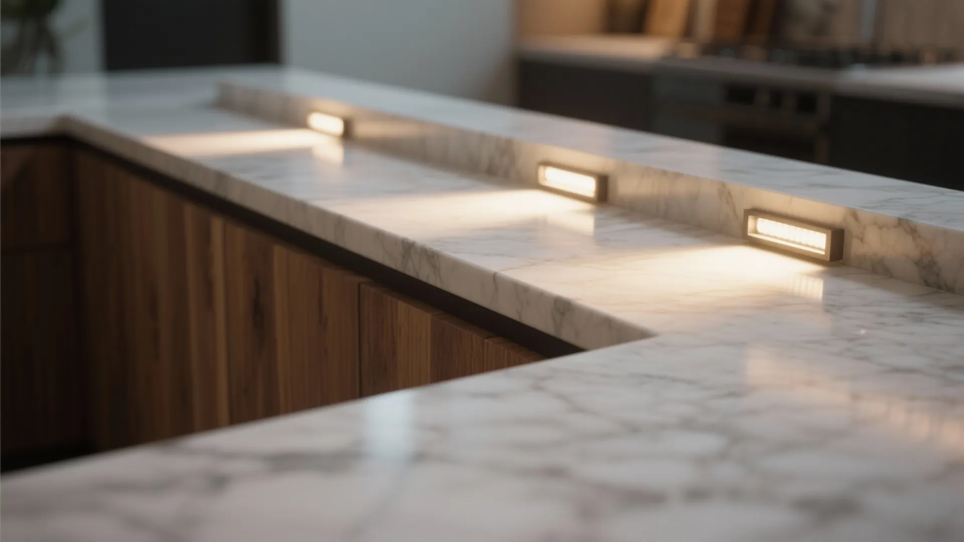 2. Narrow-beam cans to highlight countertops