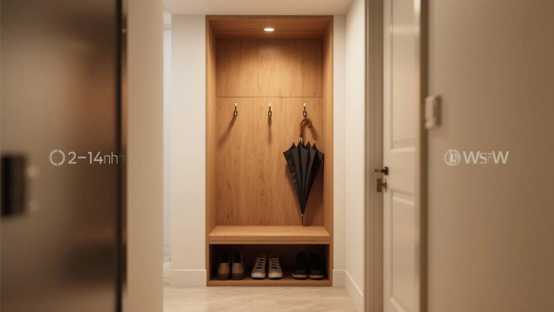 4. Narrow bench with hidden hooks