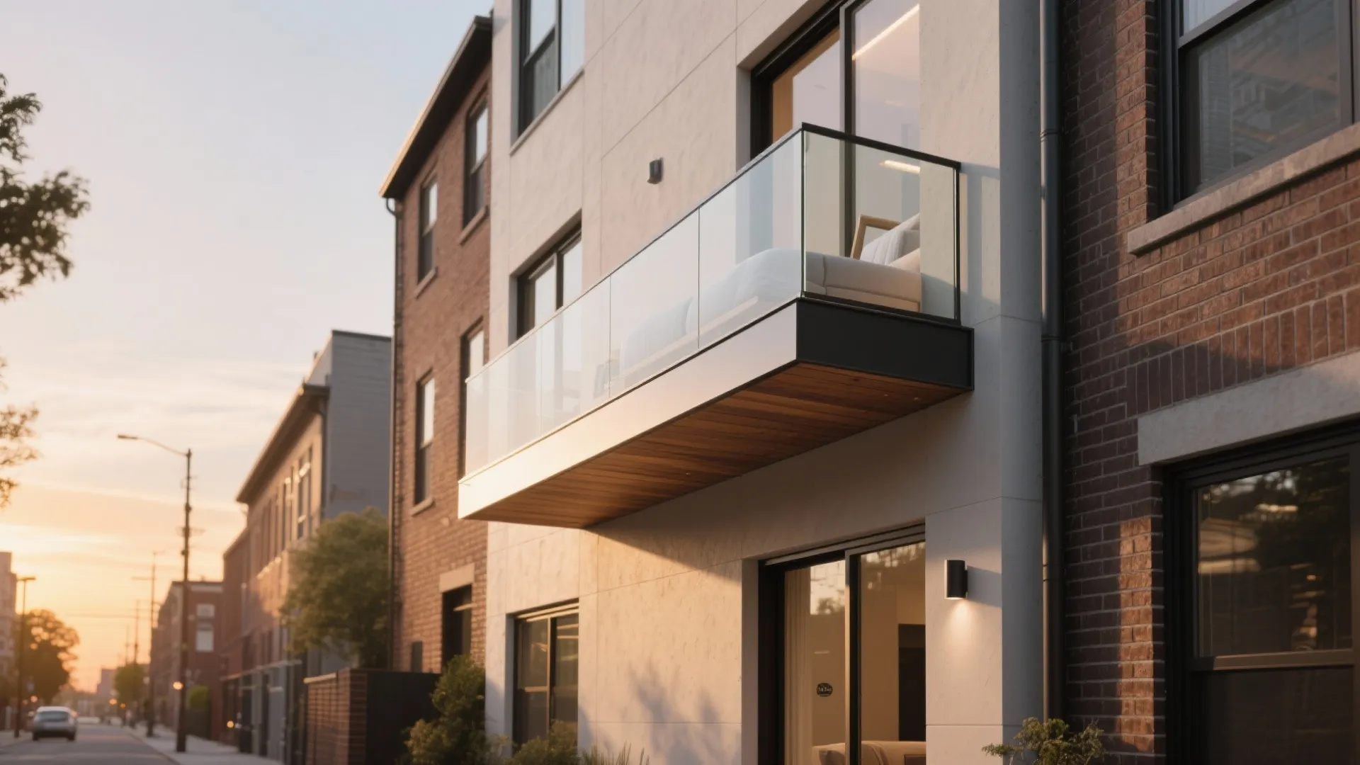 Slim Cantilevered Balconies for Narrow Lots