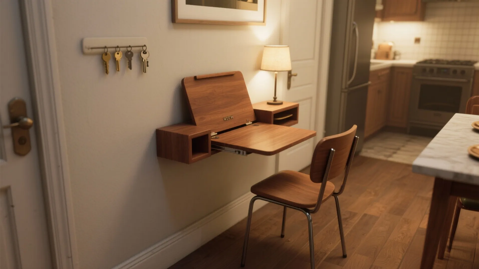 3. Narrow console with drop leaf