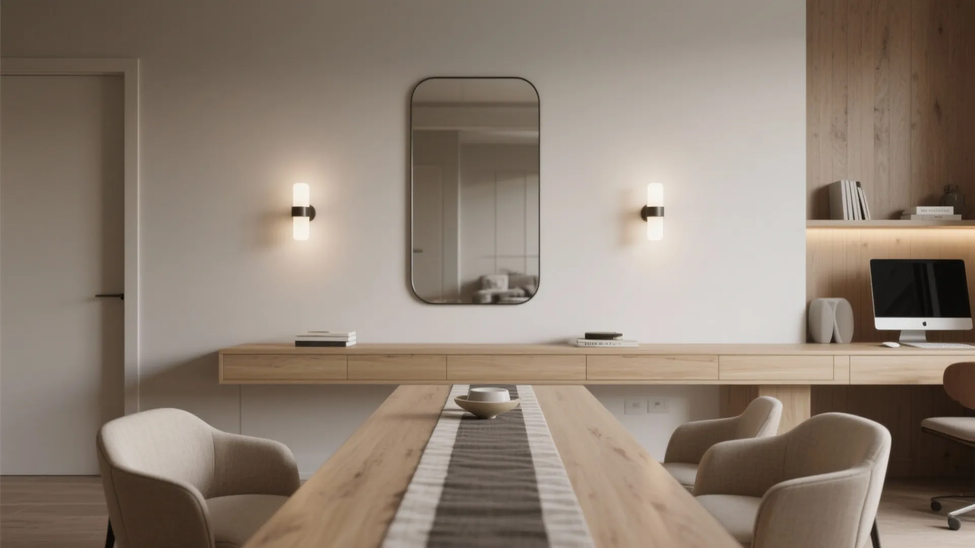 3. Narrow tables and console-style dining