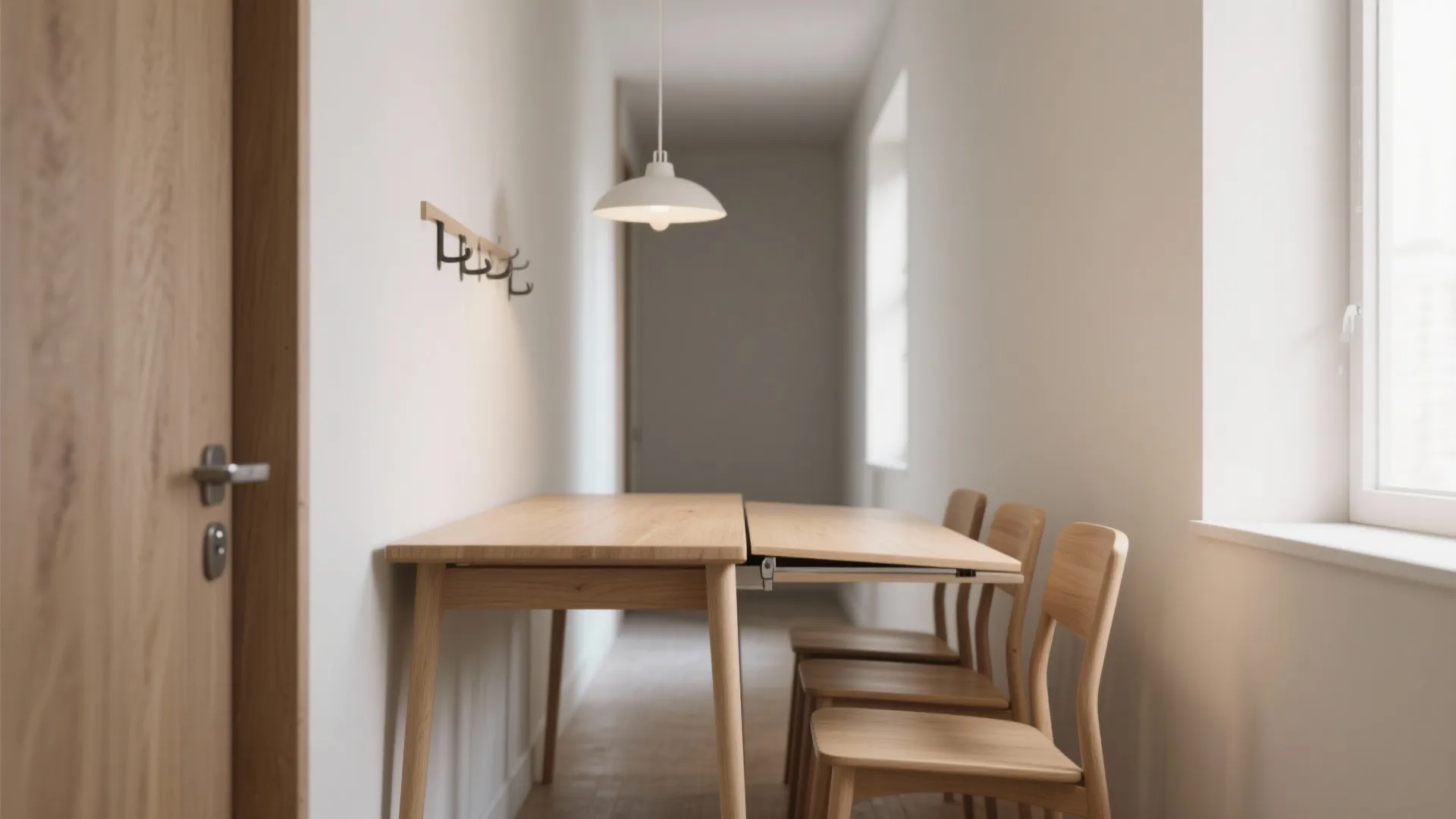 Narrow drop-leaf table