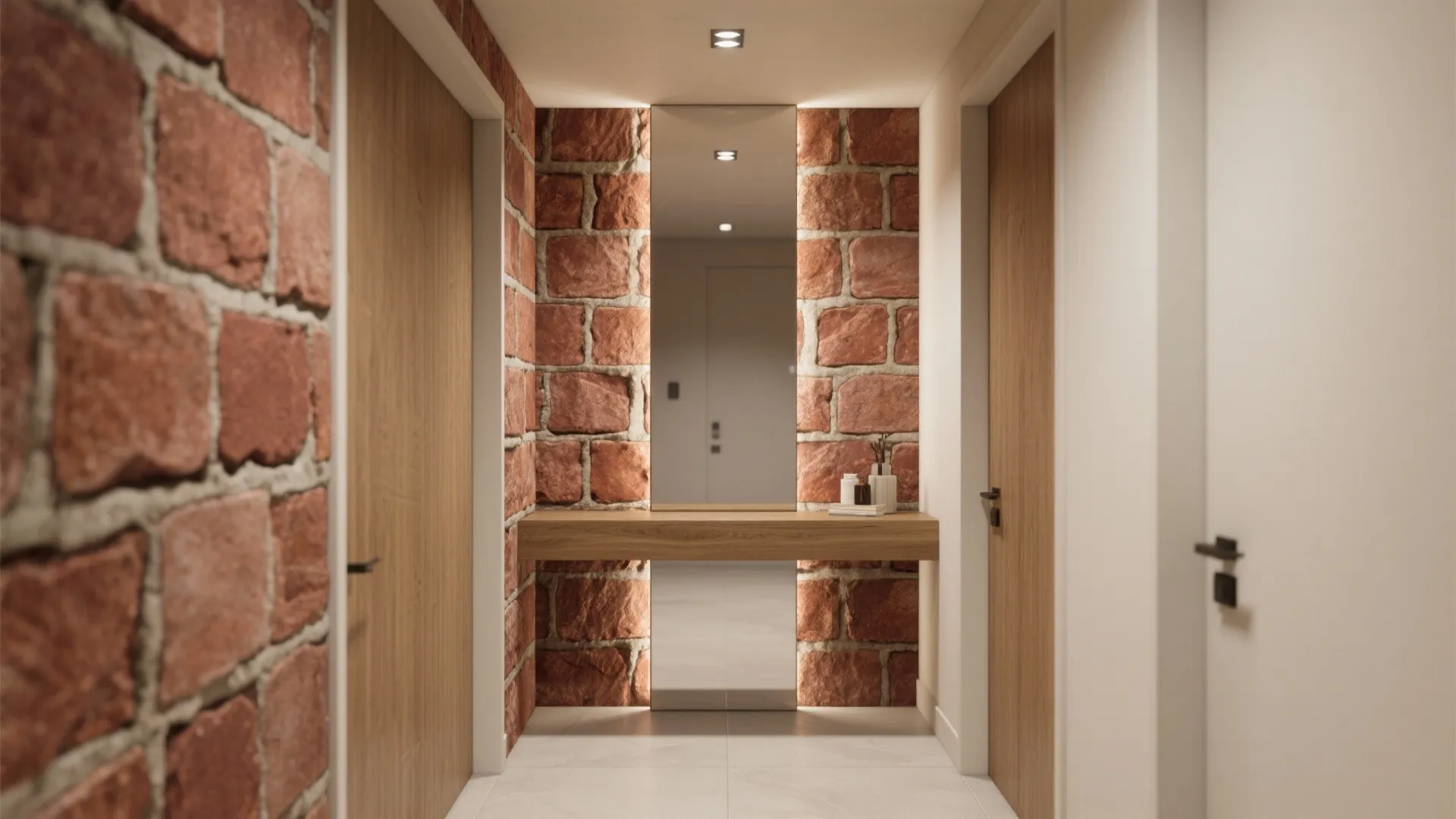 Split-Faced Laterite Cladding in a Narrow Entry