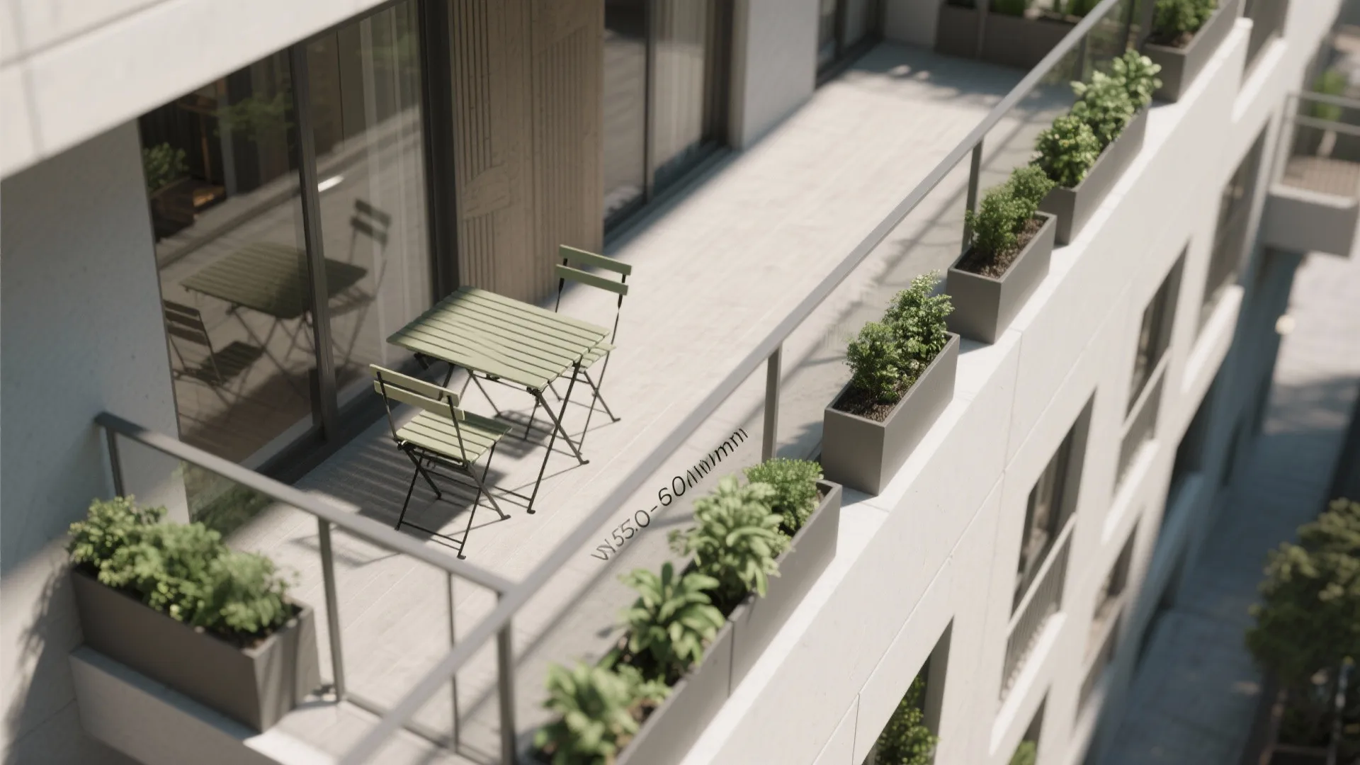 Fold-Down Furniture + Narrow Planter Ledges