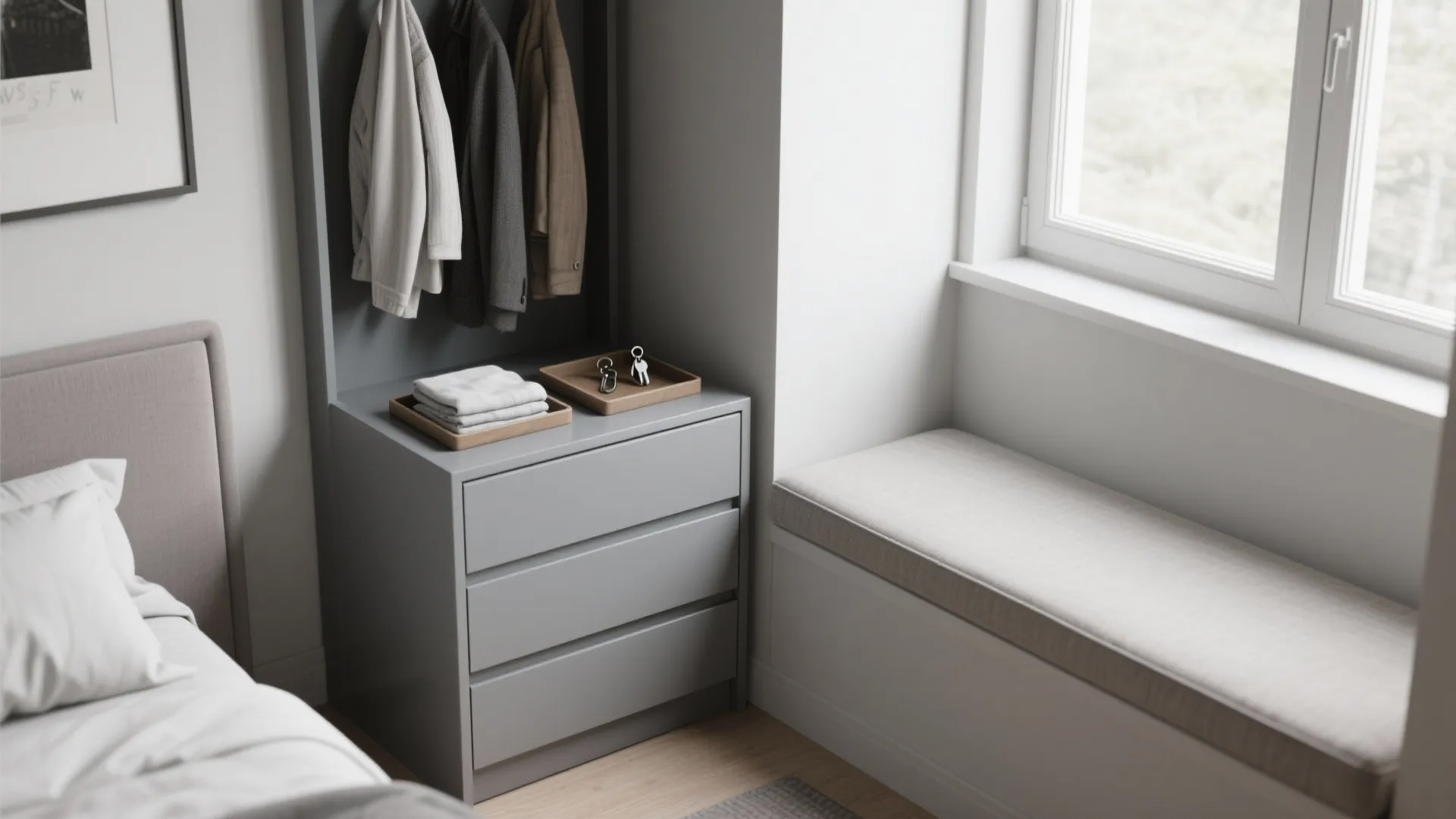 3. Compact narrow dresser for tight spaces