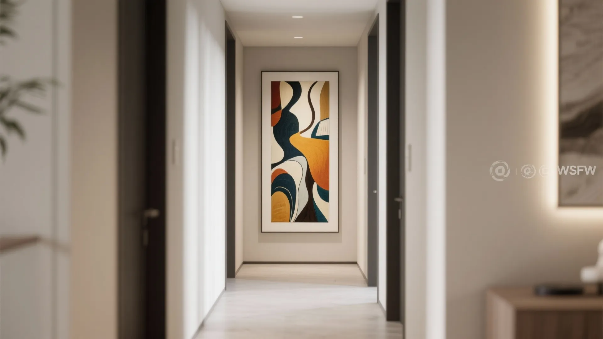 Statement Artwork in Narrow Spaces