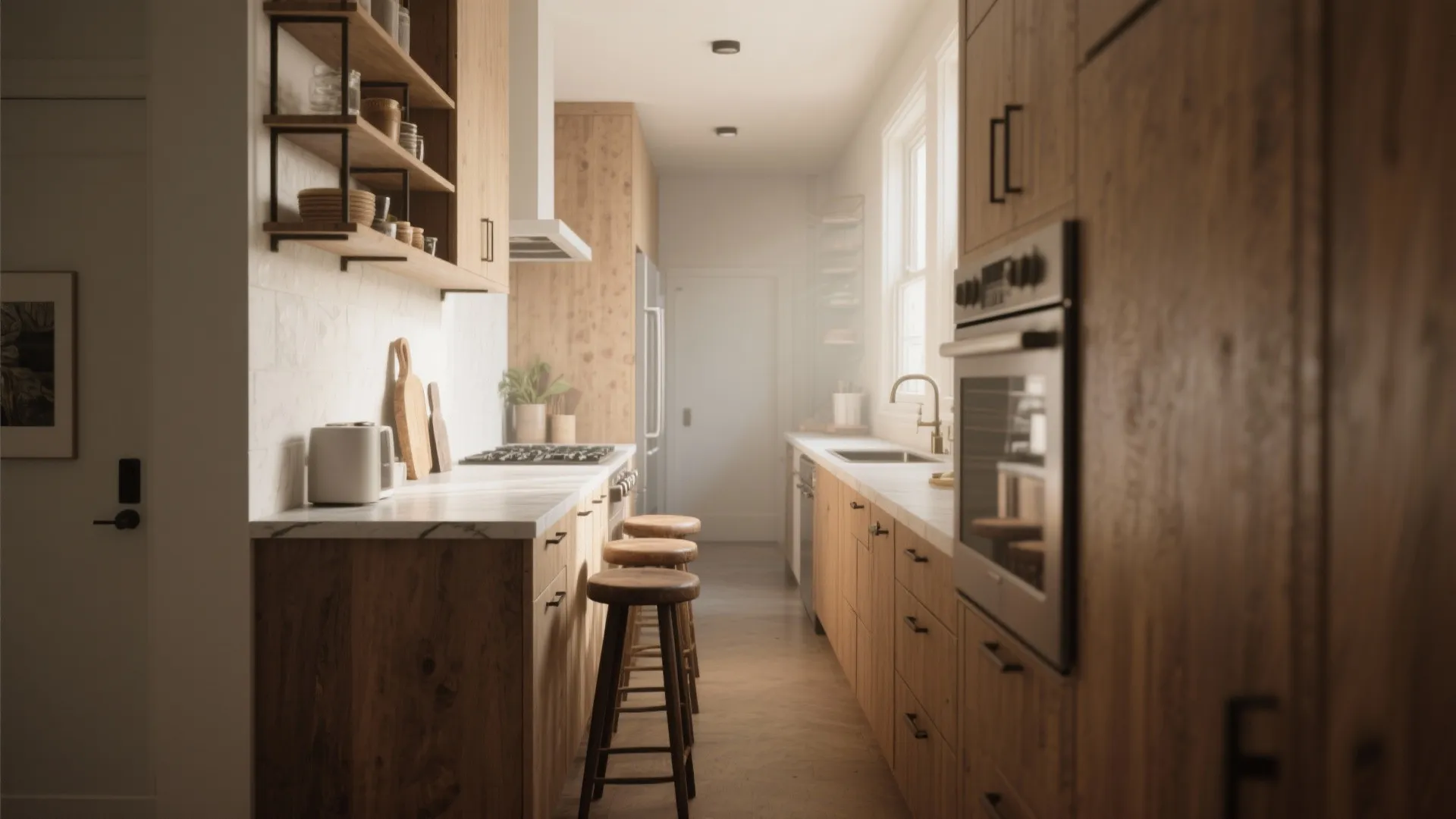 2. Narrow Island with Bar Seating