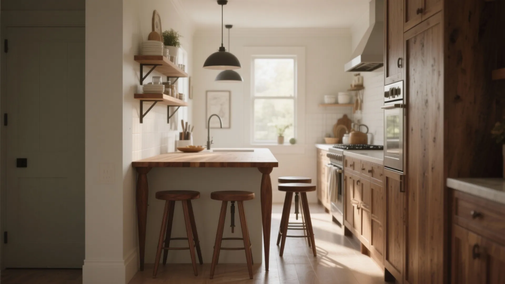 1. Narrow Legged Island: Airy Profile for Tight Aisles