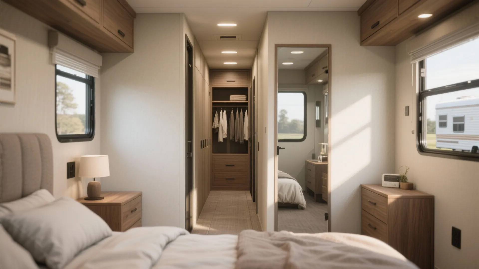 4. Narrow-but-Deep Master Suite with Walk-In Closet