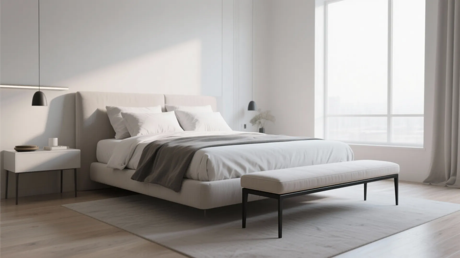 4. Narrow bench with metal legs