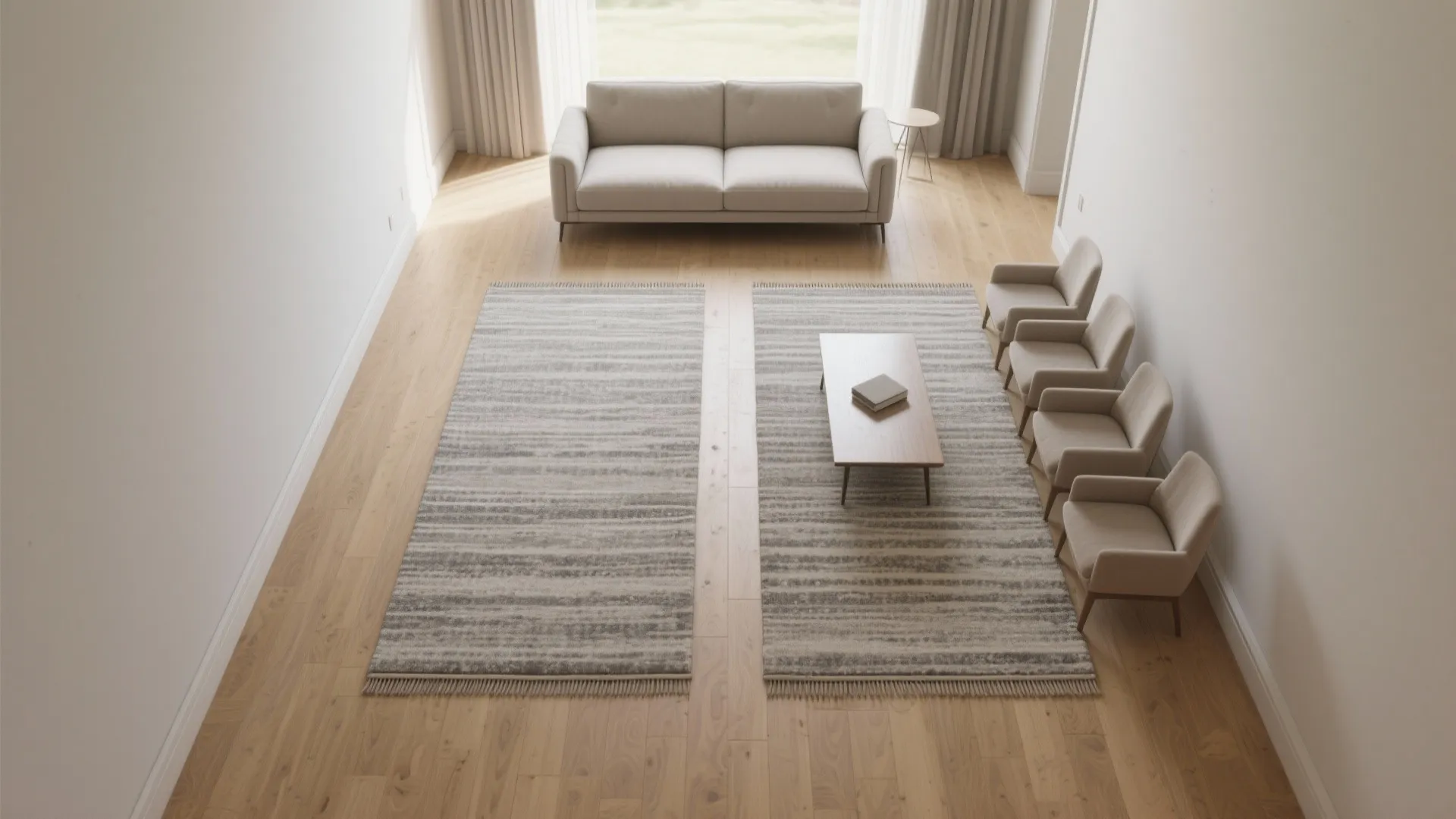 Long and Narrow Rooms: Runners and the Two-Rug Trick