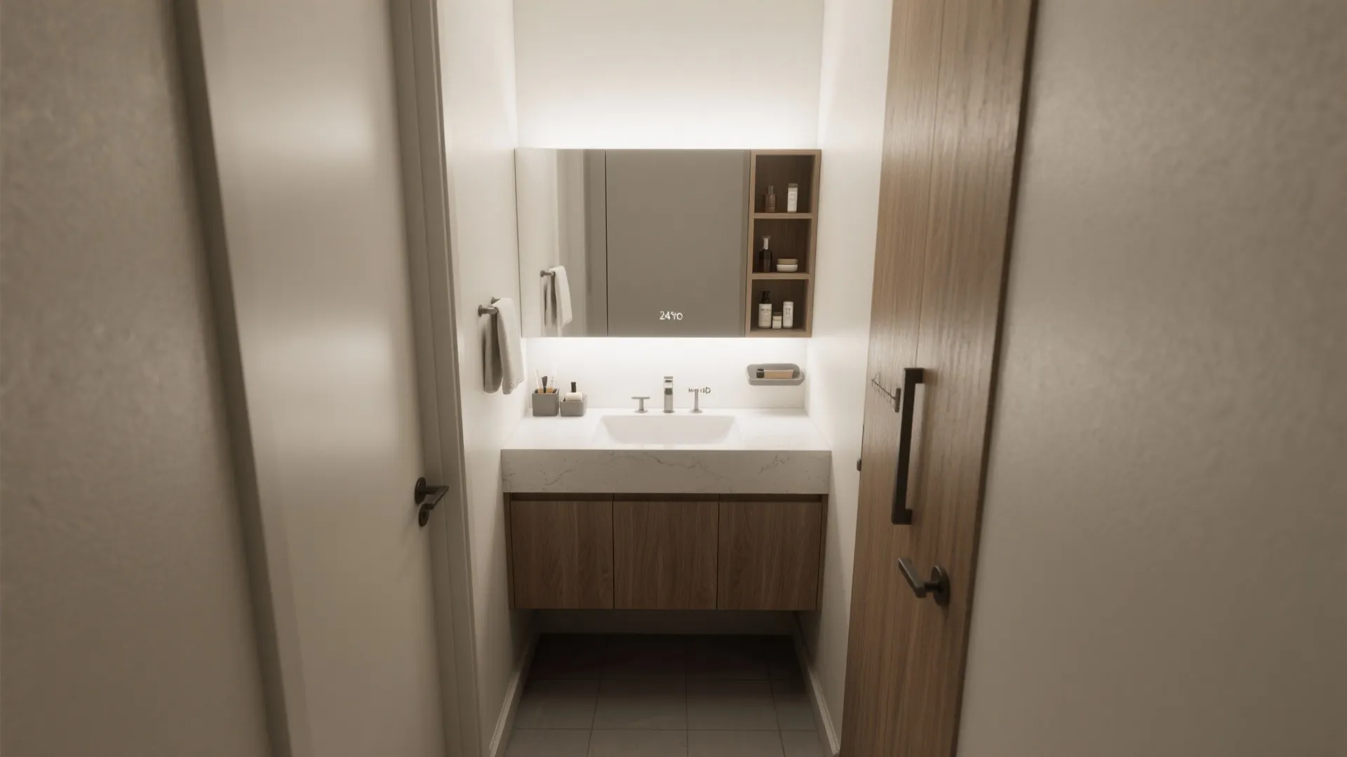 2. Narrow single-sink vanities for tight layouts