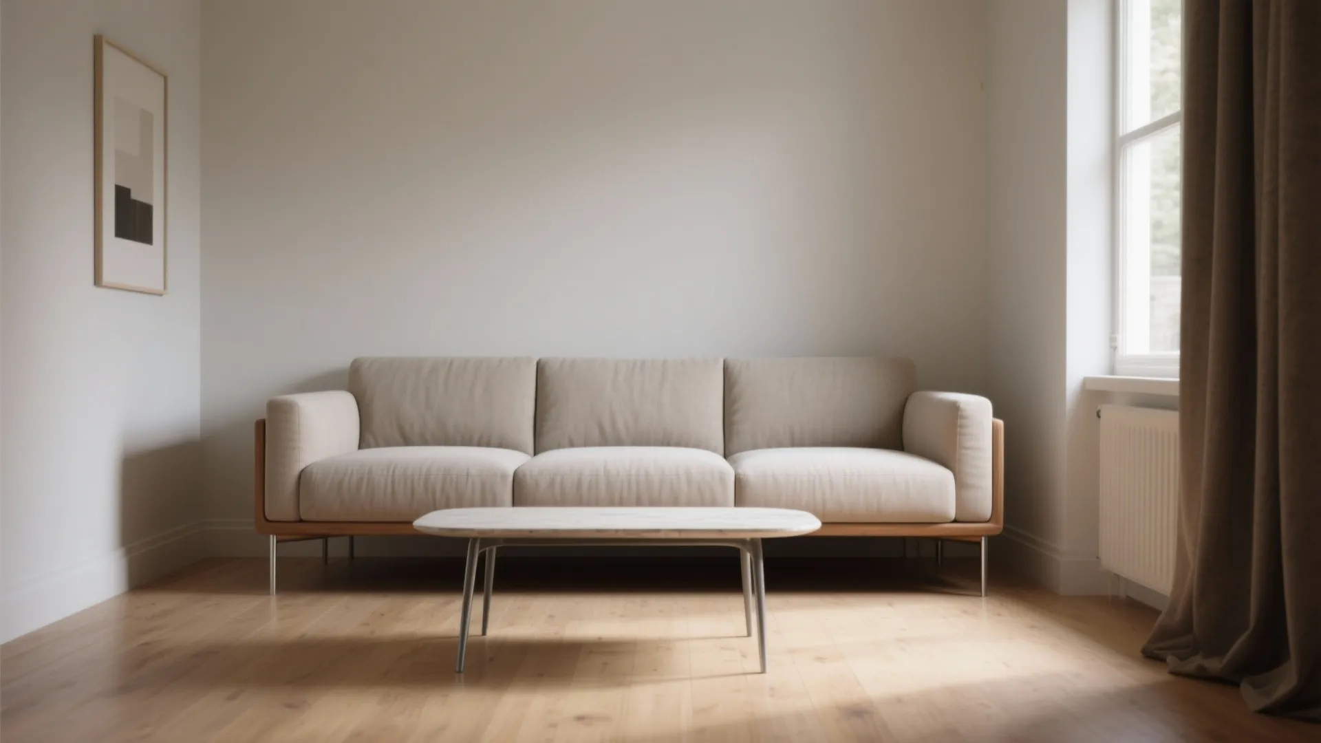 1. Narrow-profile sofas with high legs