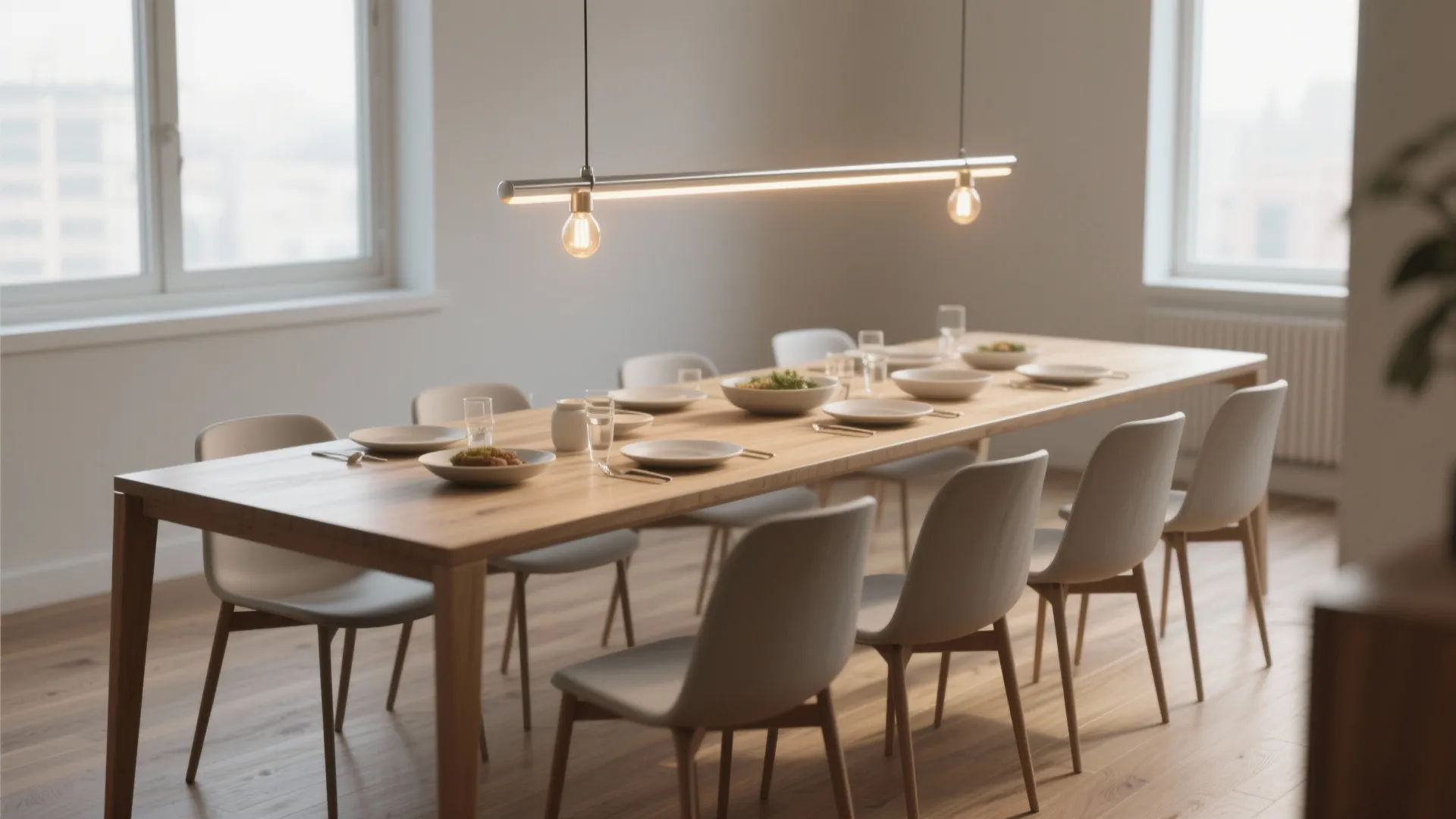 1. Linear pendant for narrow tables