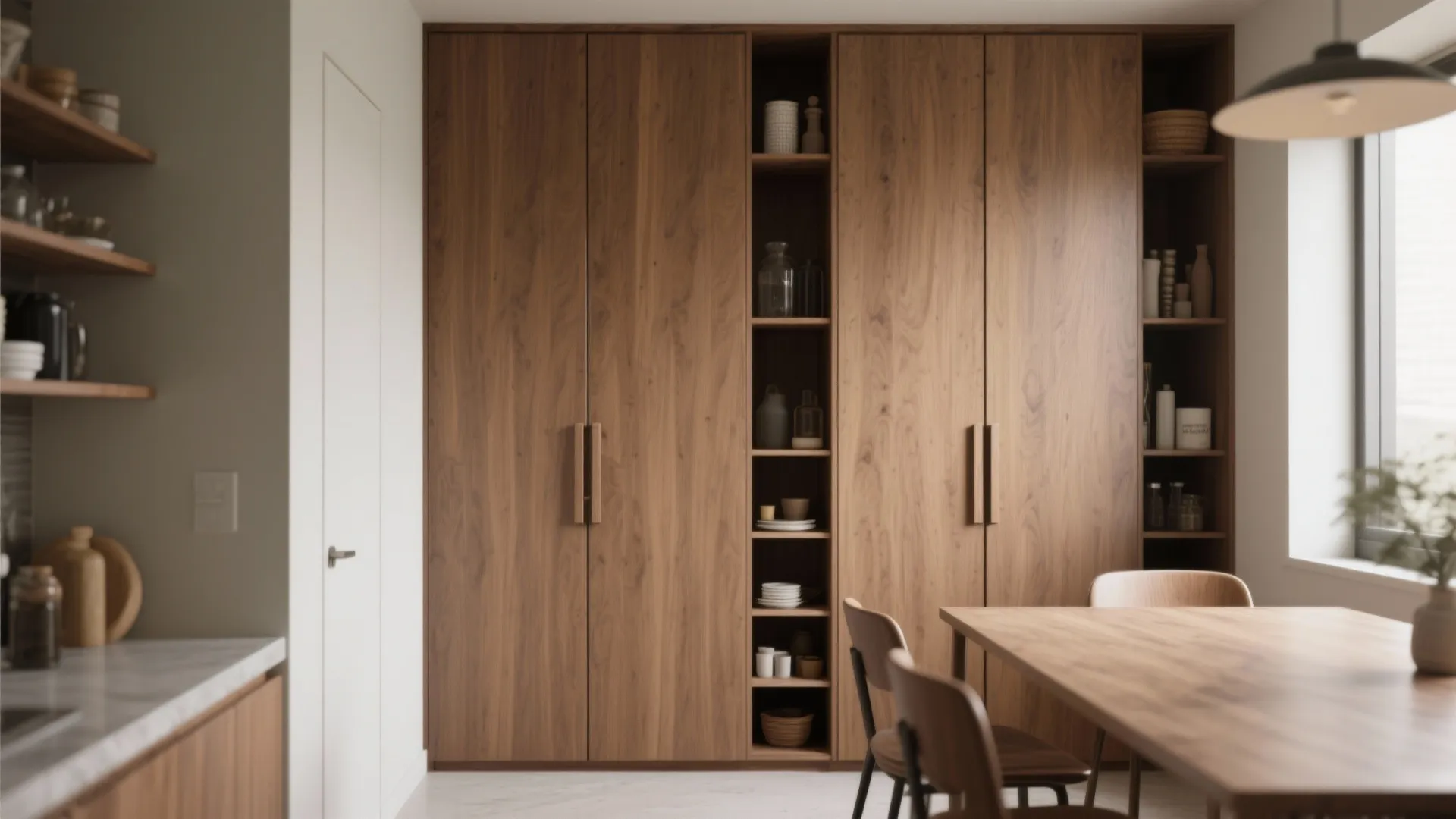 2. Narrow tall cabinets for vertical gains