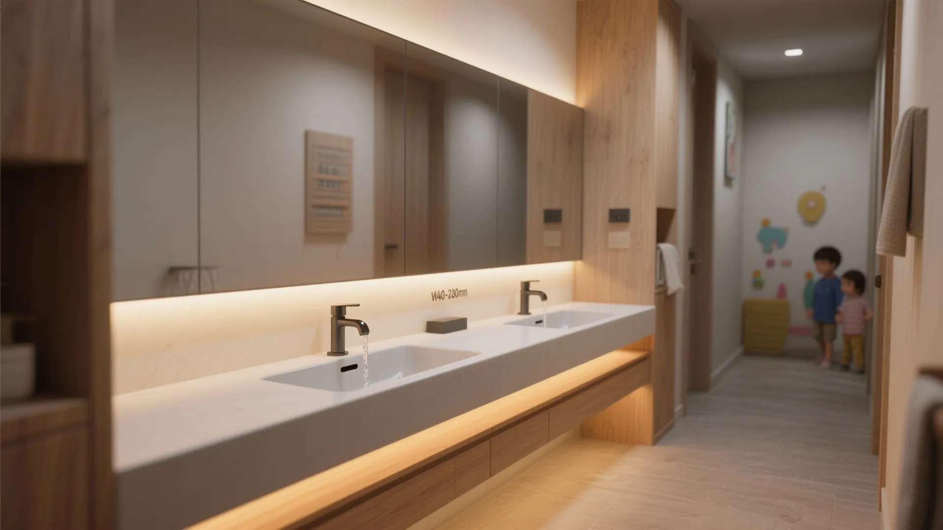 Narrow Trough Basins with Two Taps