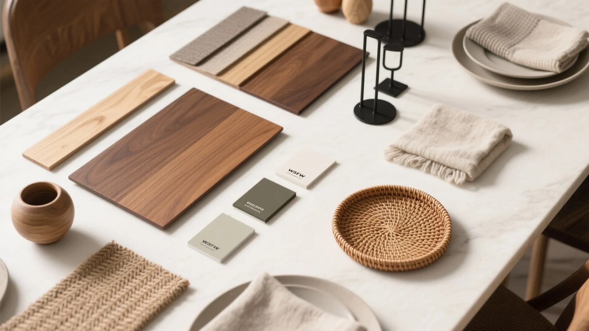 Wood tones and natural textures for warmth