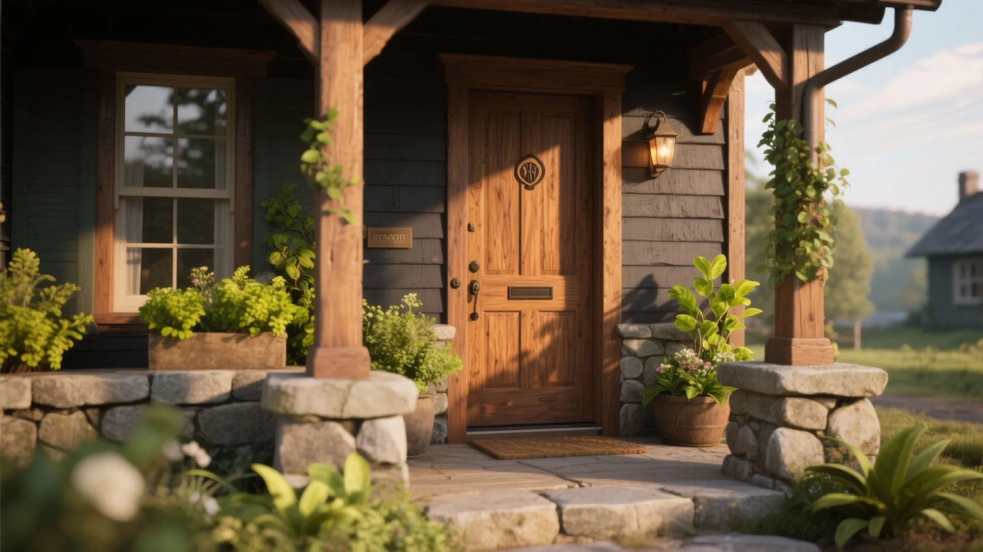 3. Soften the Dark with Natural Accents