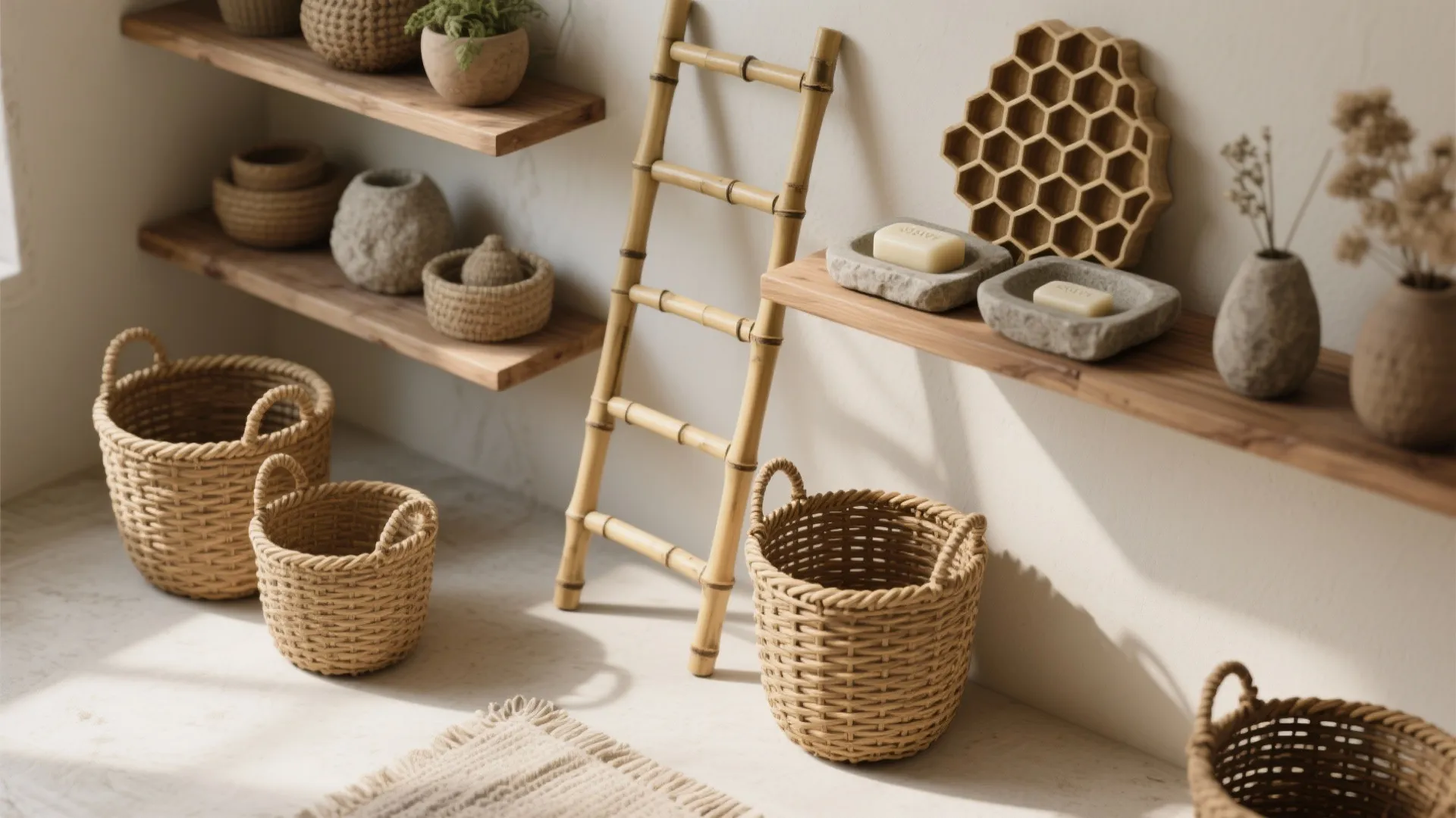 3. Natural Materials for a Hive-Inspired Feel