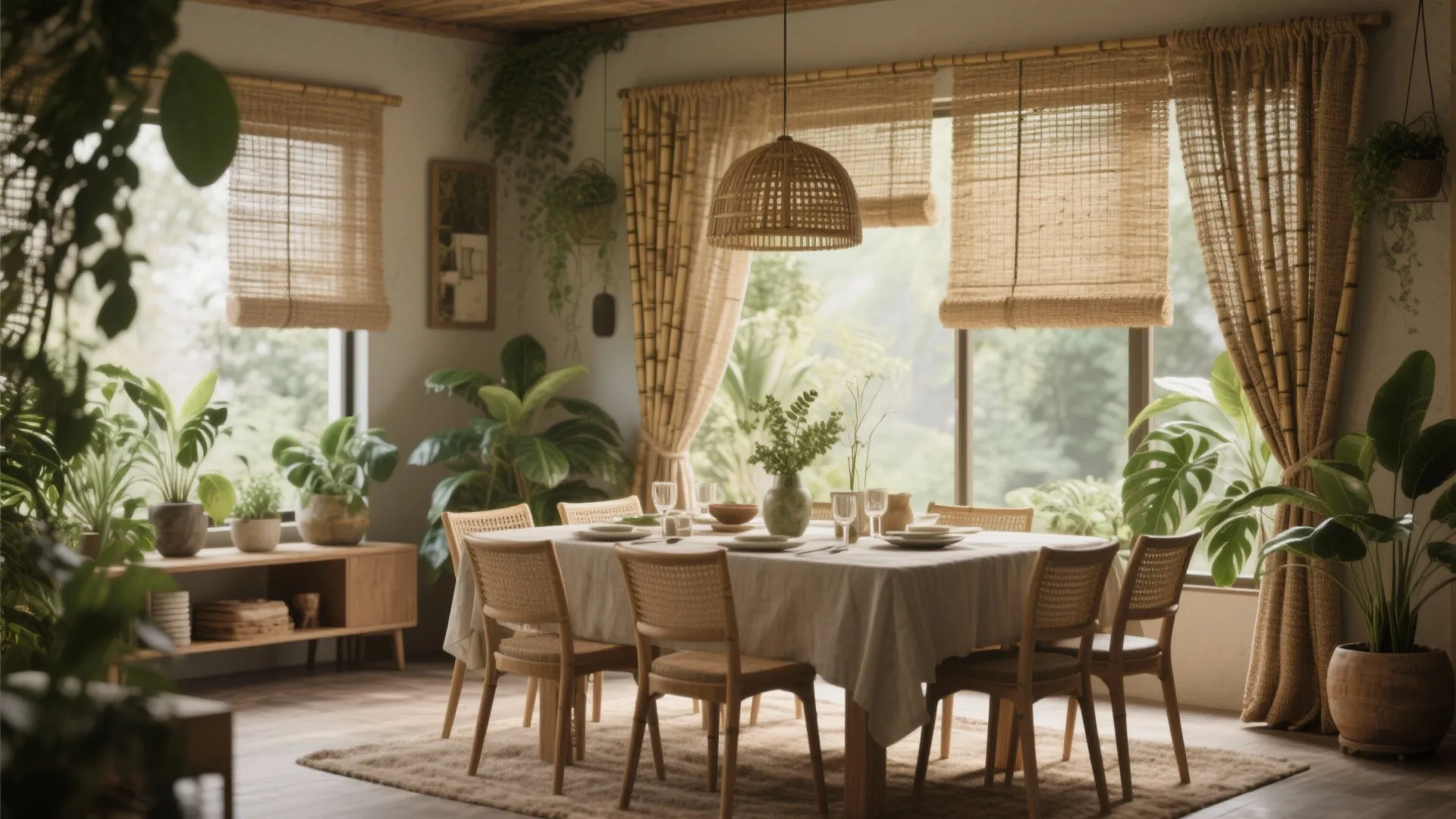 9. Natural Fiber Curtains for Eco Appeal