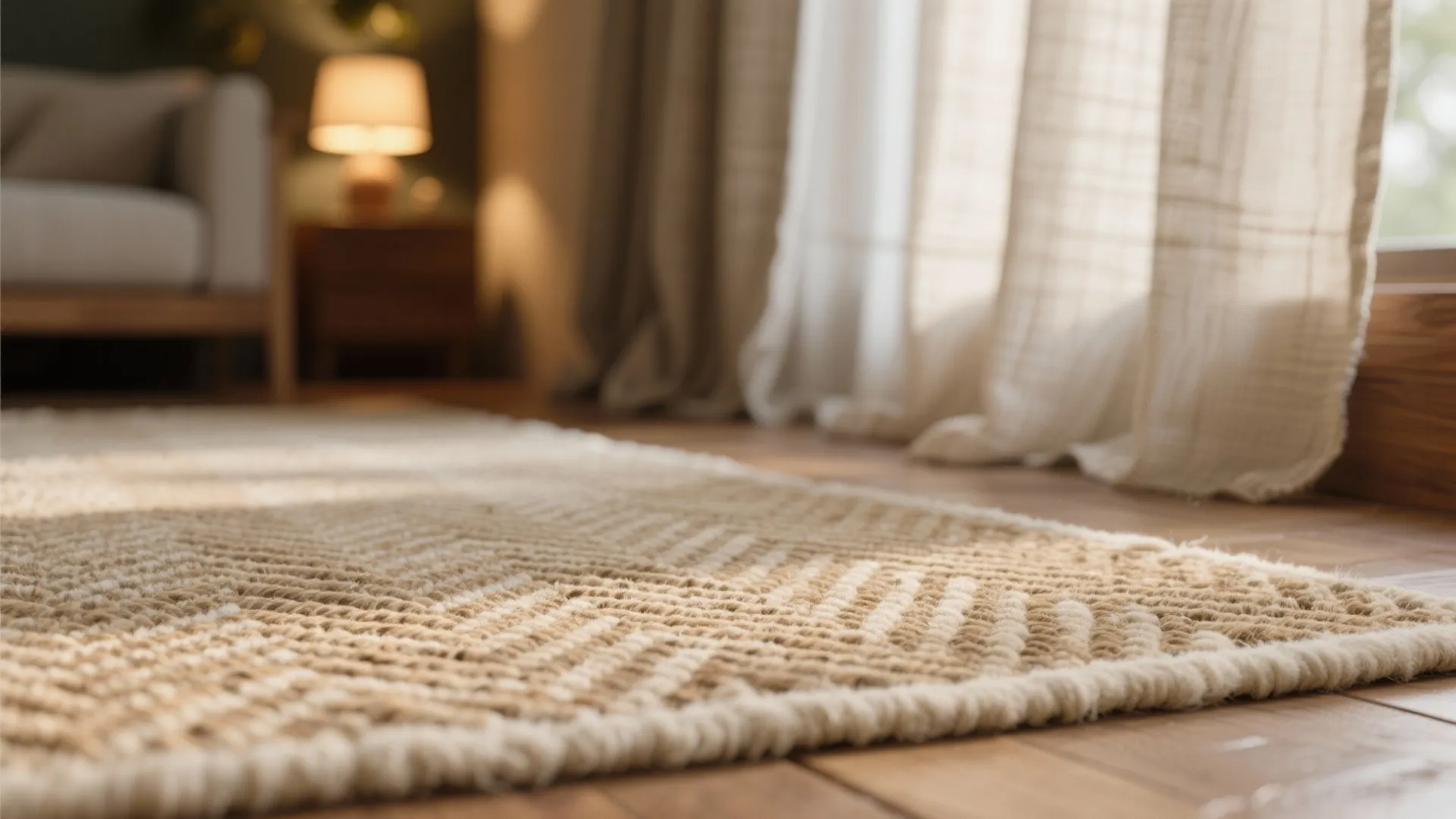 Textured Natural Fiber Rug for Quiet Warmth