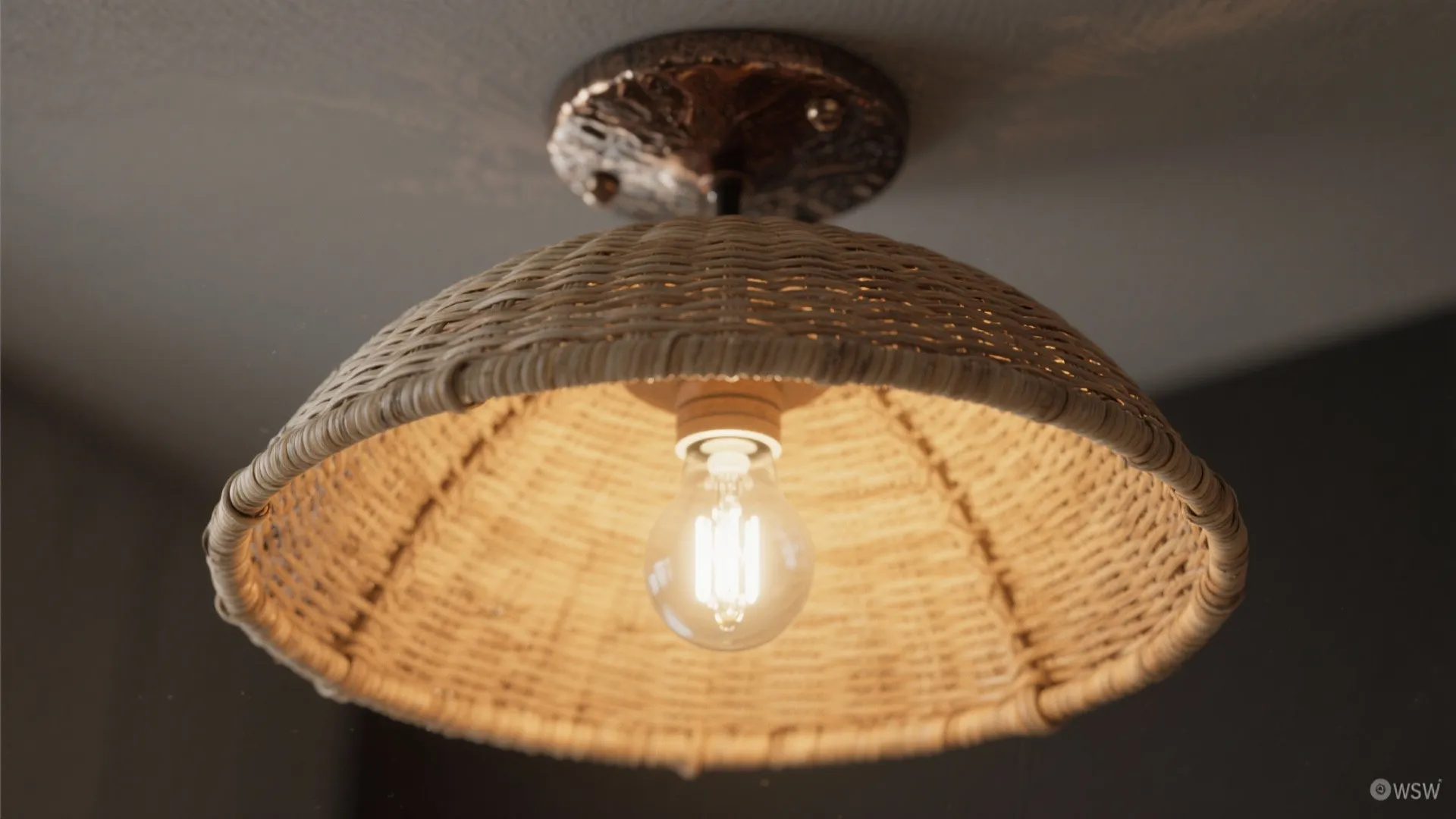 5. Natural-material fixtures and smart bulbs