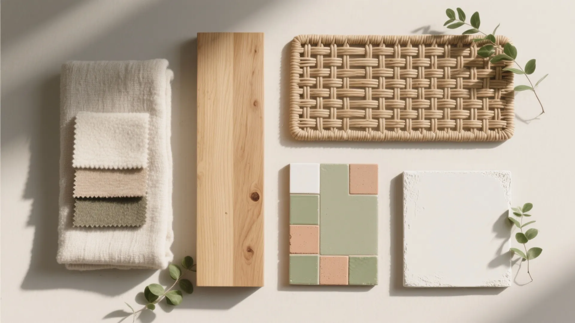 4) Natural Textures, Calm Tones, and a Touch of Biophilia