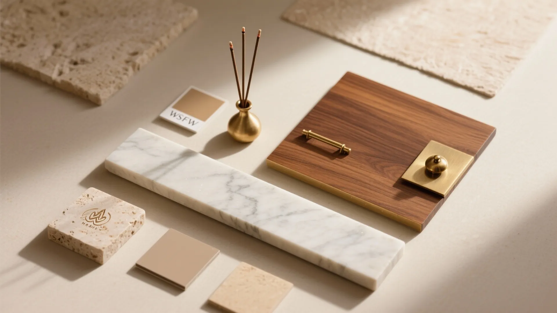 Natural Materials: Stone, Wood, and Brass for Tactile Calm
