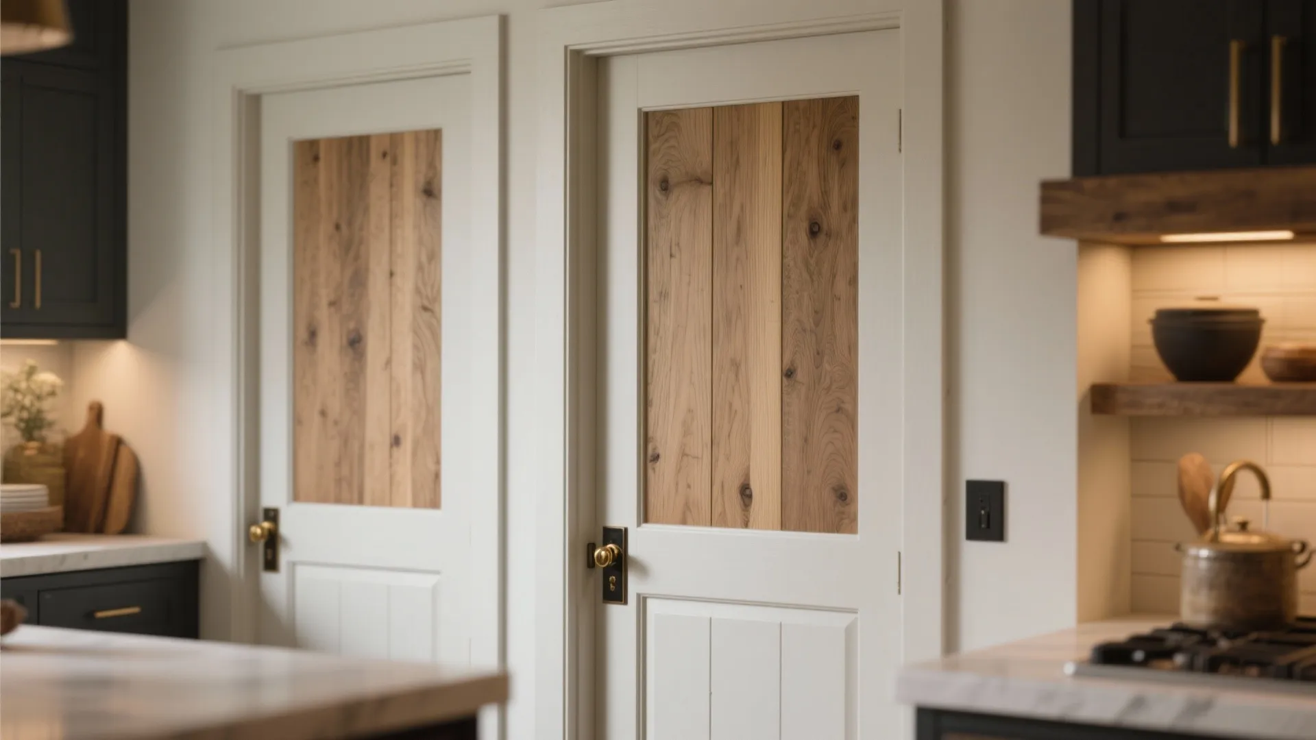 4. Two-Tone Door Fronts: Keep Natural Inserts