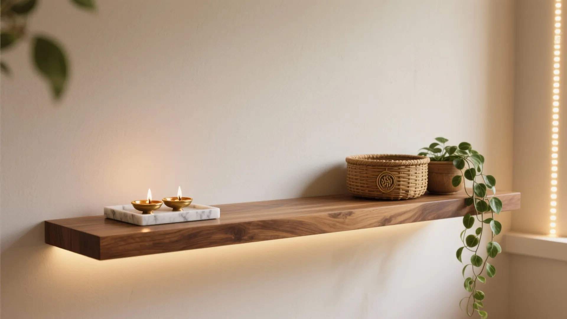 Natural materials and gentle lighting