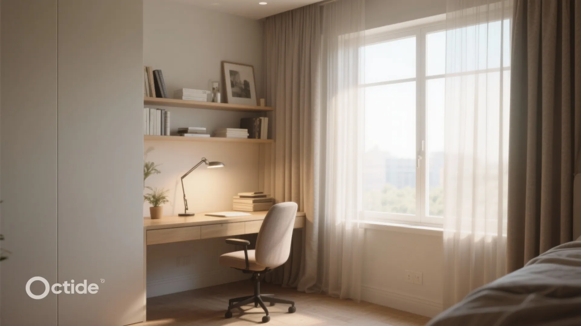 Desk beside window maximizing daylight