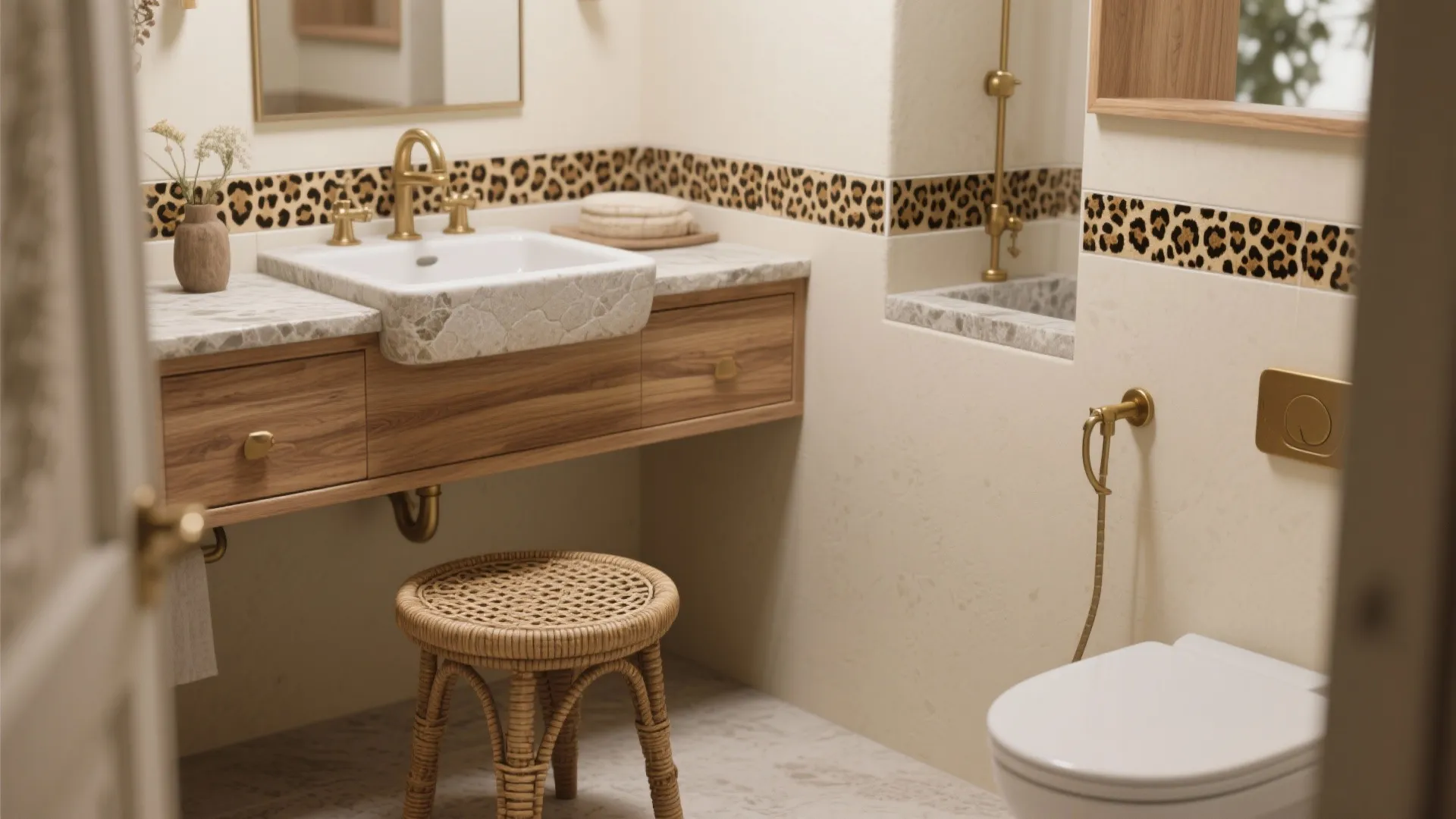 Idea 3: Mix Leopard with Natural Materials