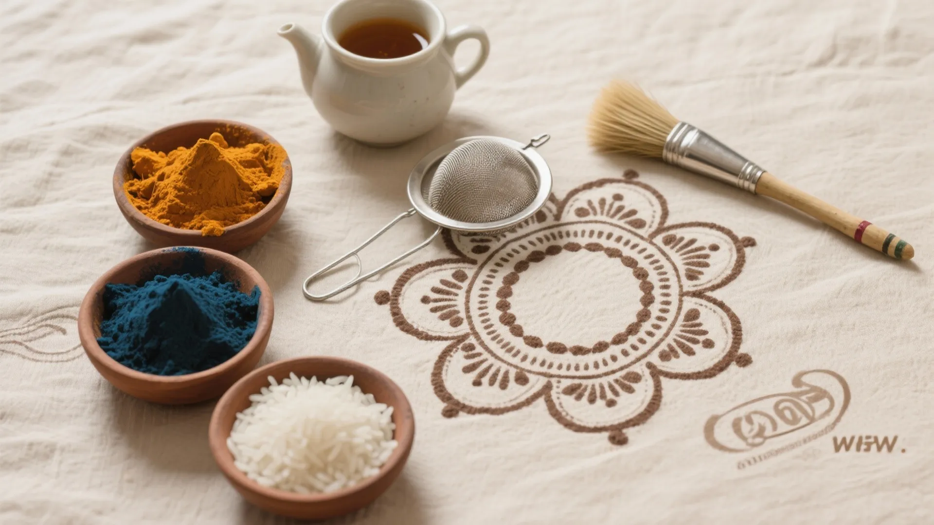 Floral Mandala with Natural Pigments