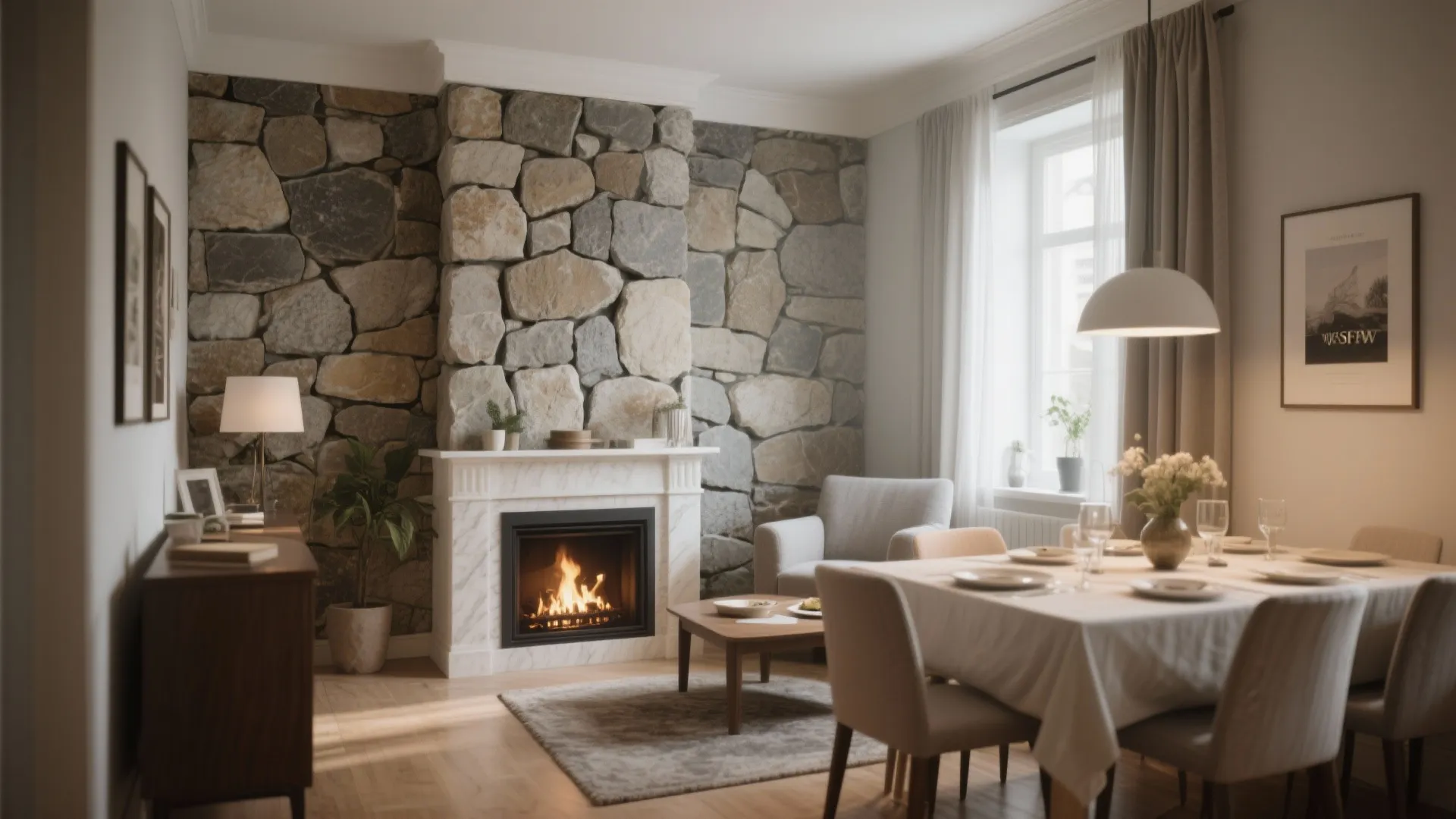 1. Natural Stone Accent Walls