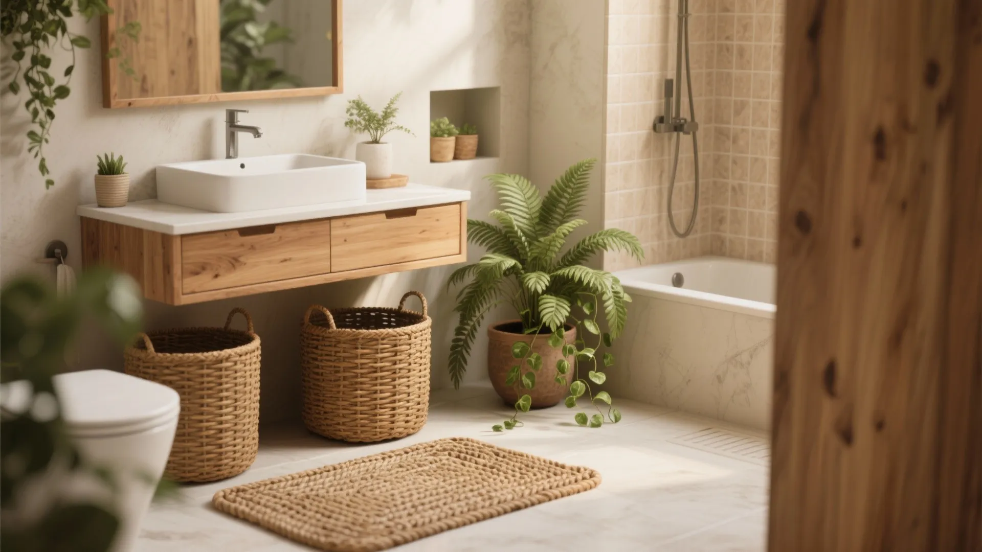 3) Natural materials and living green