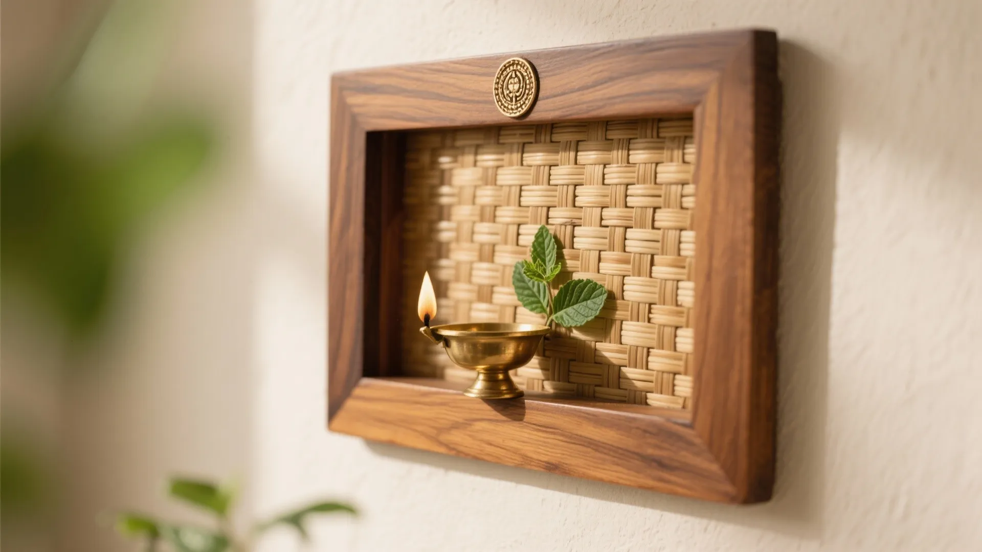 Temple backdrop with natural textures