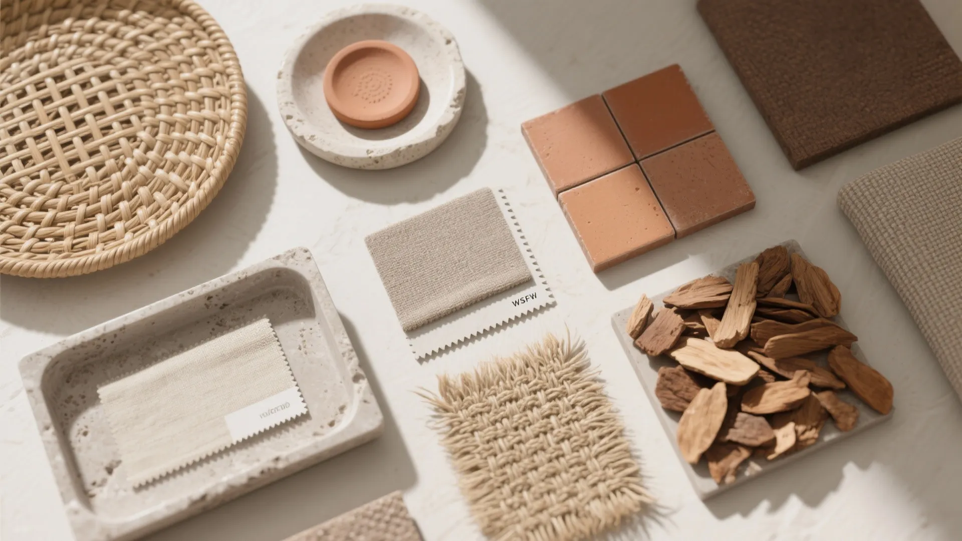 Natural Textures: Stone, Rattan, and Clay