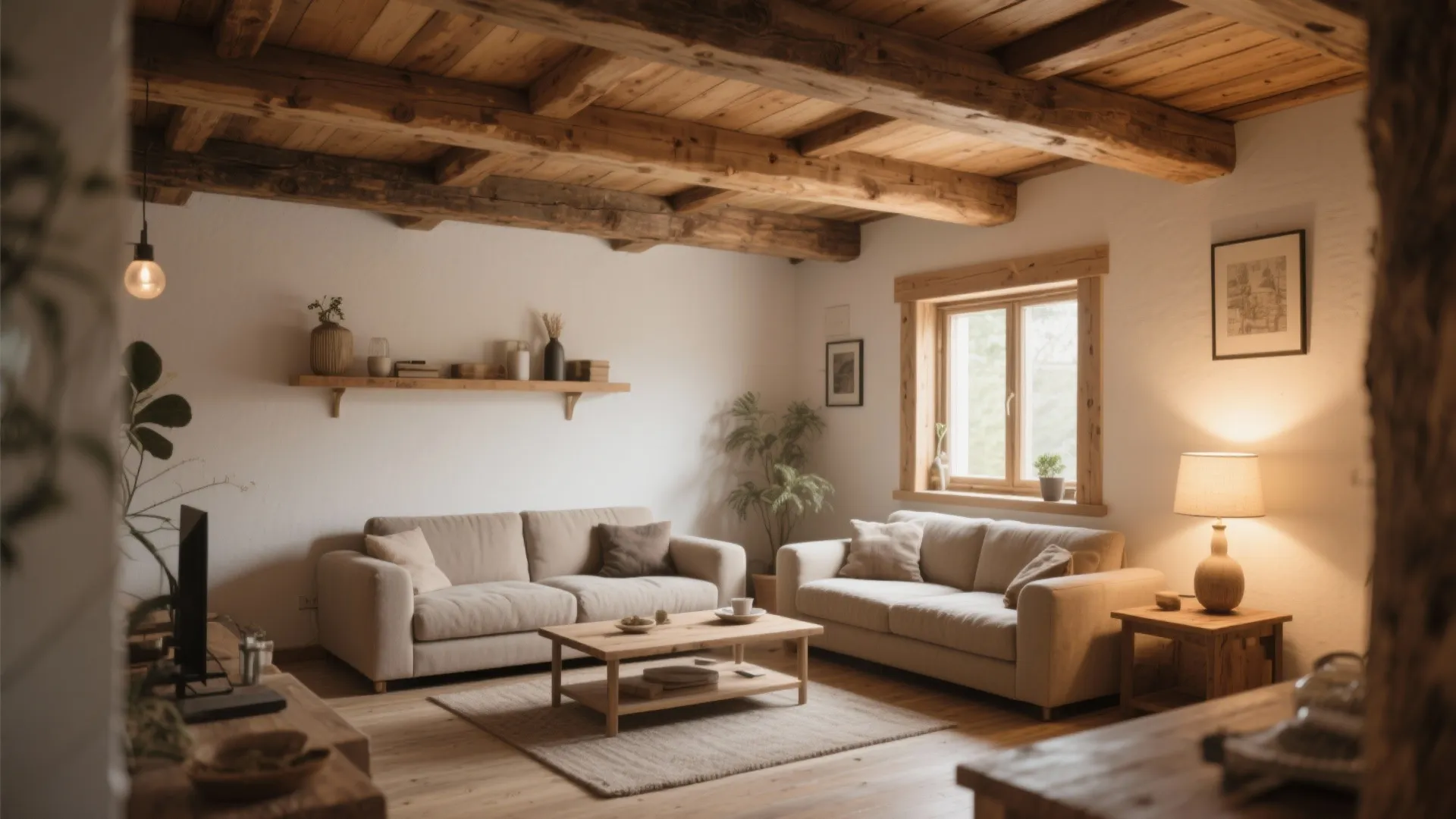 1. Natural Wood Beams