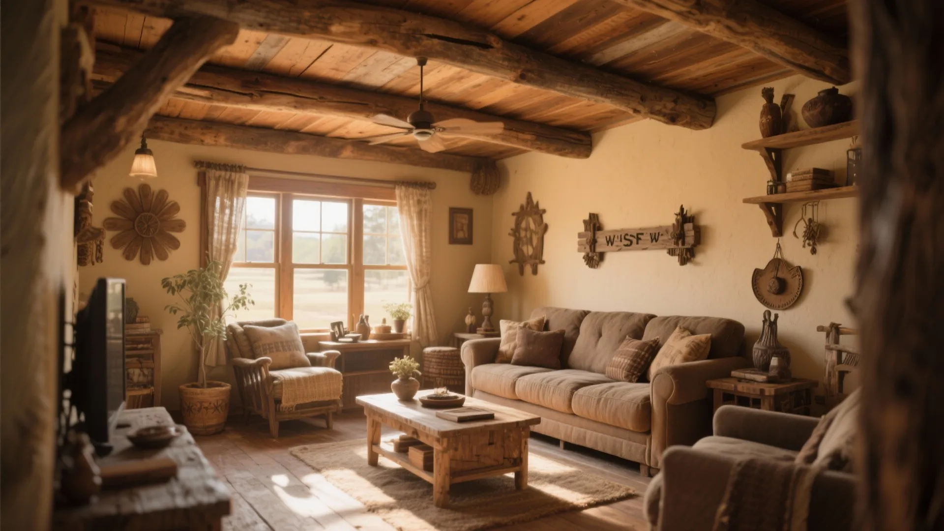 2. Natural Wood Beams