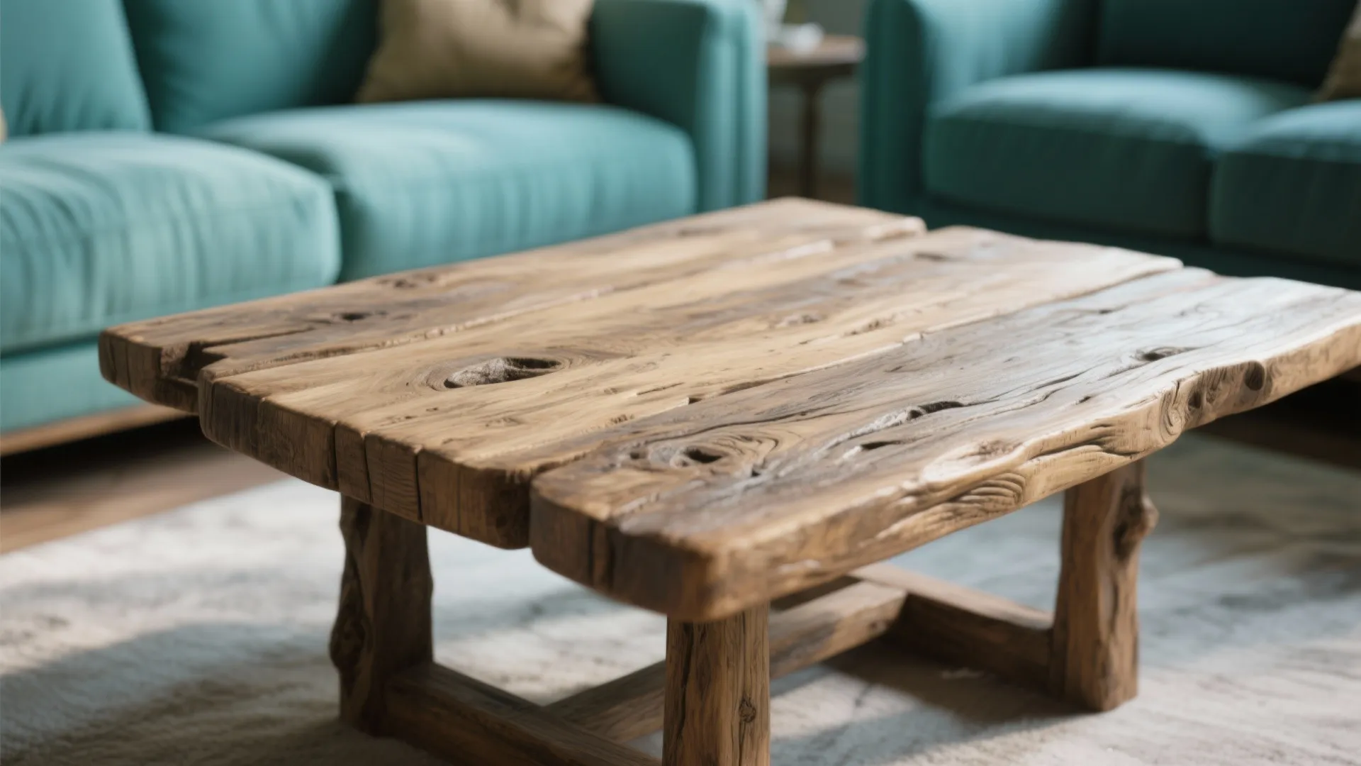 3. Natural Wood Coffee Table