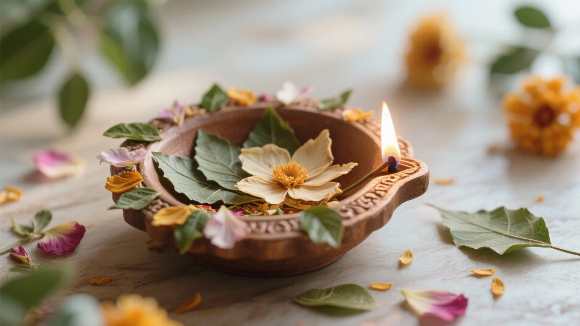 5. Nature-Inspired Diyas