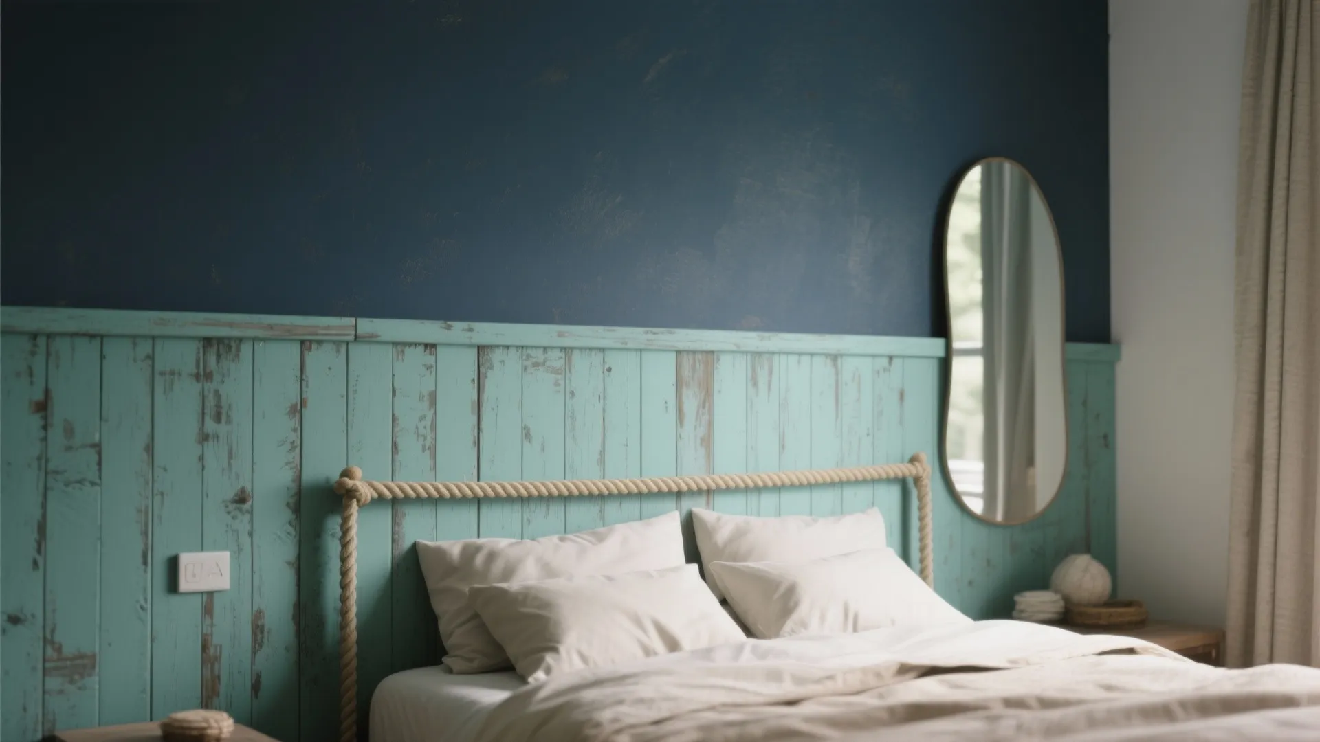 1. Nautical accent wall (subtle, not costume-y)