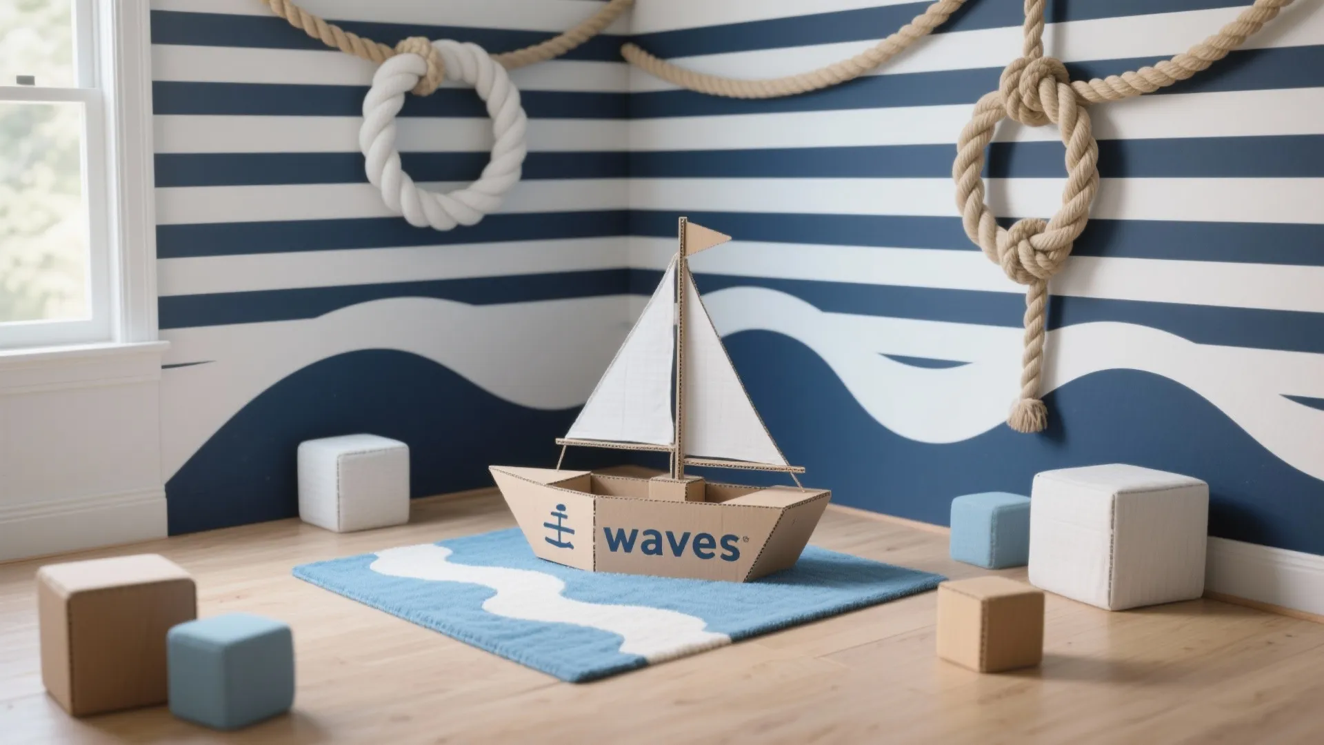 Nautical Play Cove with Mini Sailboat Centerpiece