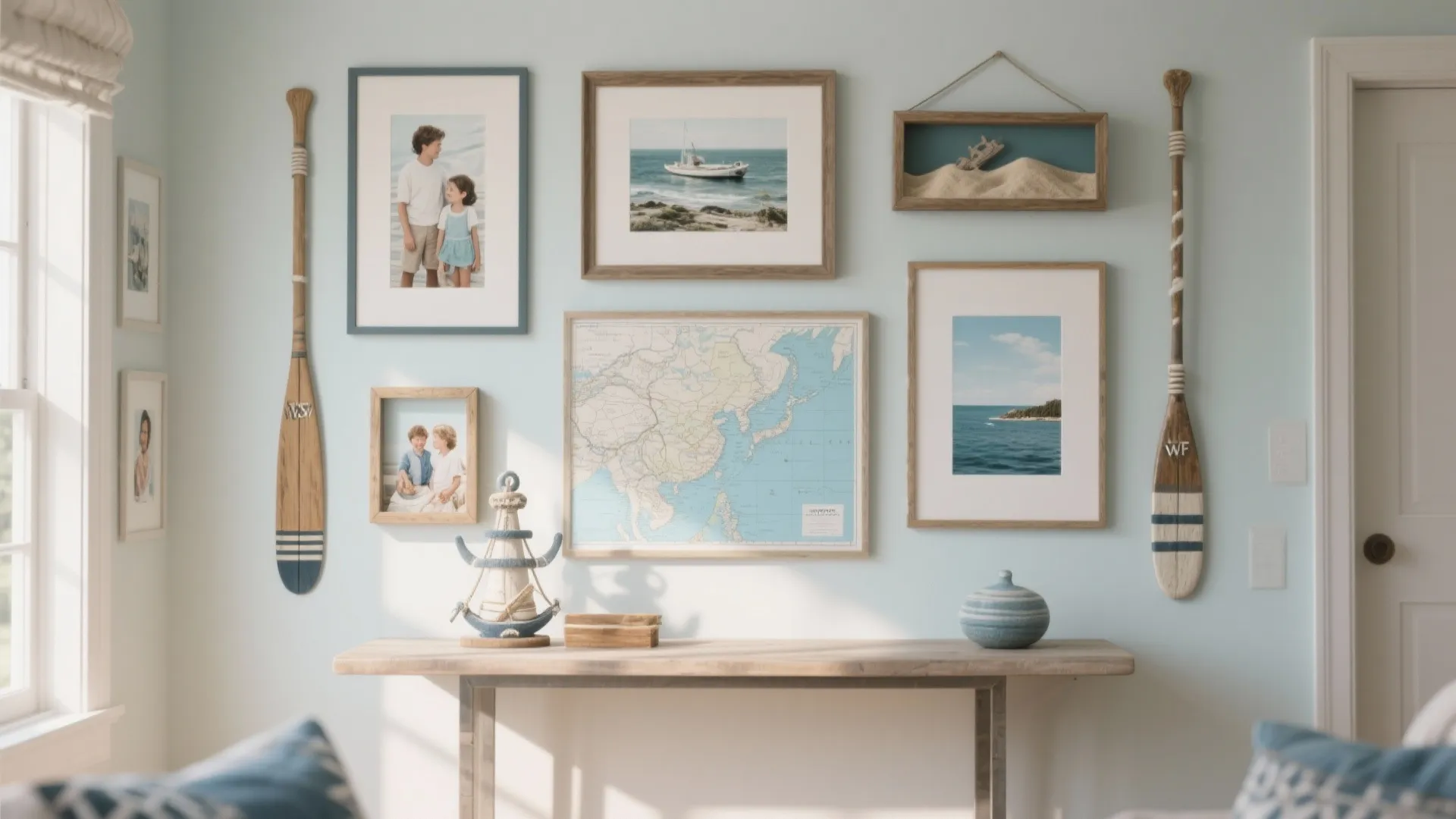 4. Gallery Wall with Nautical Finds