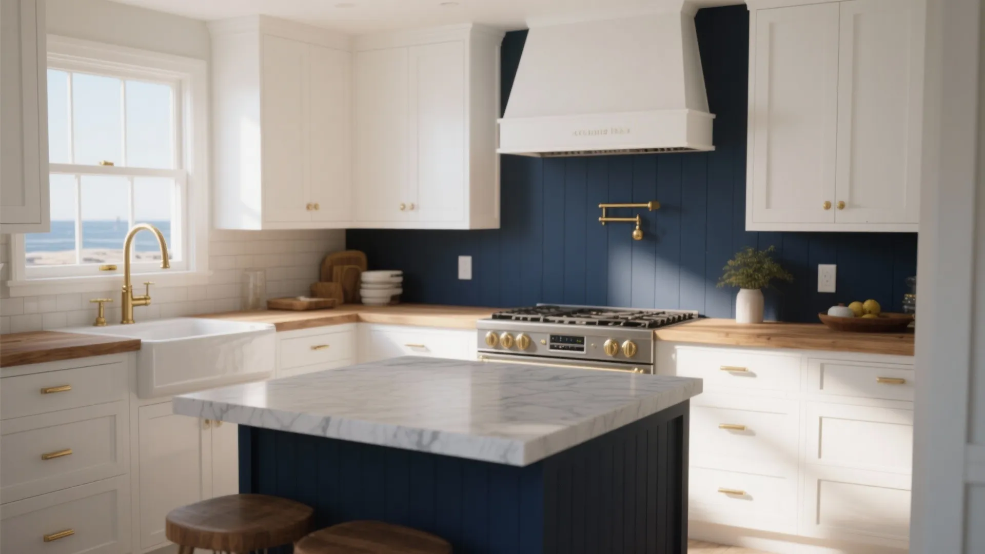 1. Classic Nautical: Navy + Crisp White