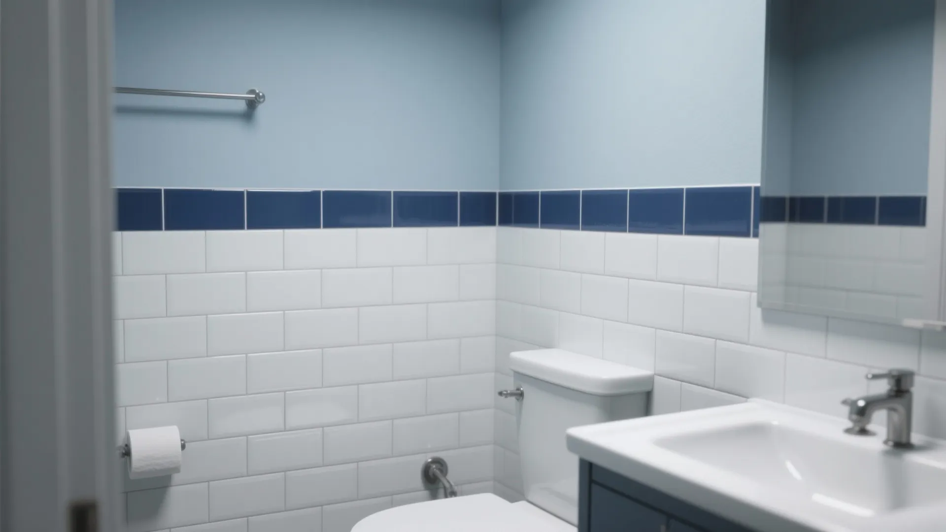 2. Nautical Stripes and Tile Accents