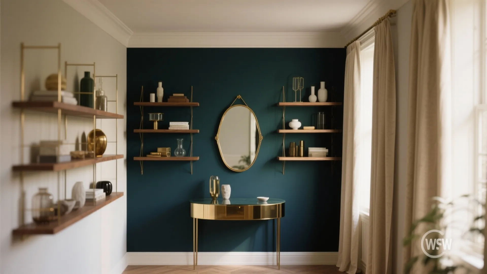 Deep Navy or Forest Green: Accent Walls for Character and Depth