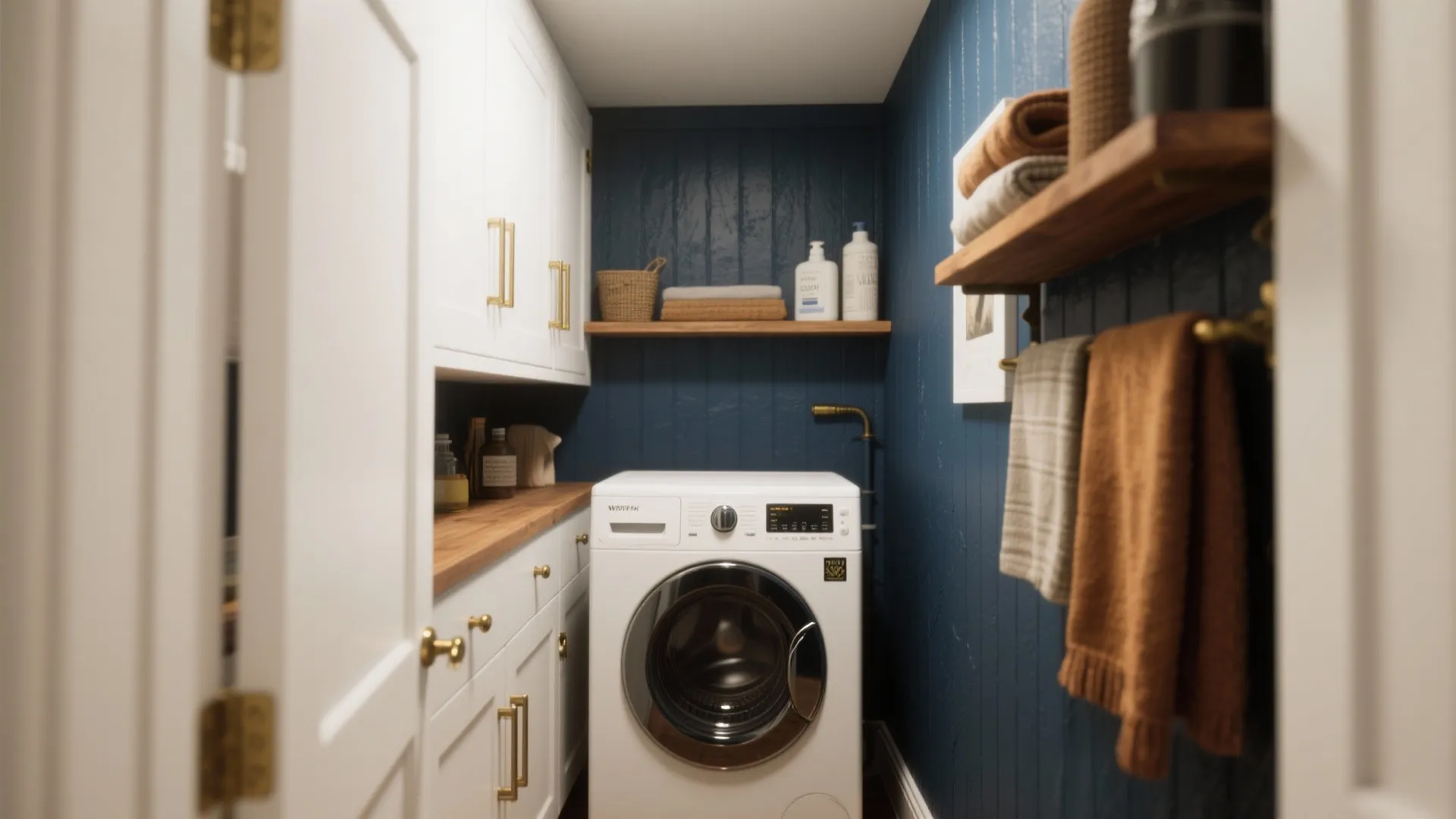 4. Deep Navy Accent Wall